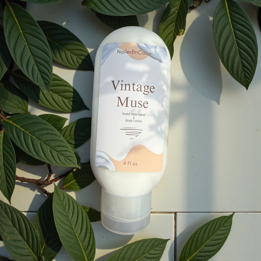 Vintage Muse Nourishing, Moisturizing, Scented Goats' Milk Hand & Body Lotion, Women, Teens, Skin Care, 4 Fl oz by NailedInColor
