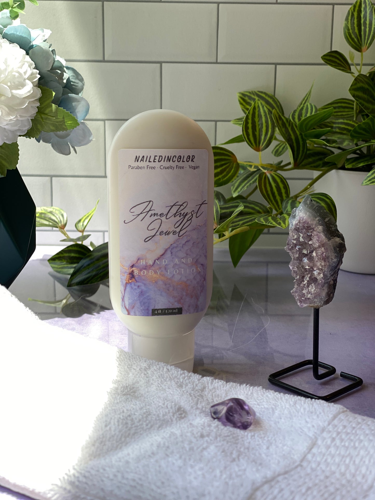 Amethyst Jewel Goats' Milk Hand & Body Lotion by NailedInColor Women's Moisturizer Scented Skin Health