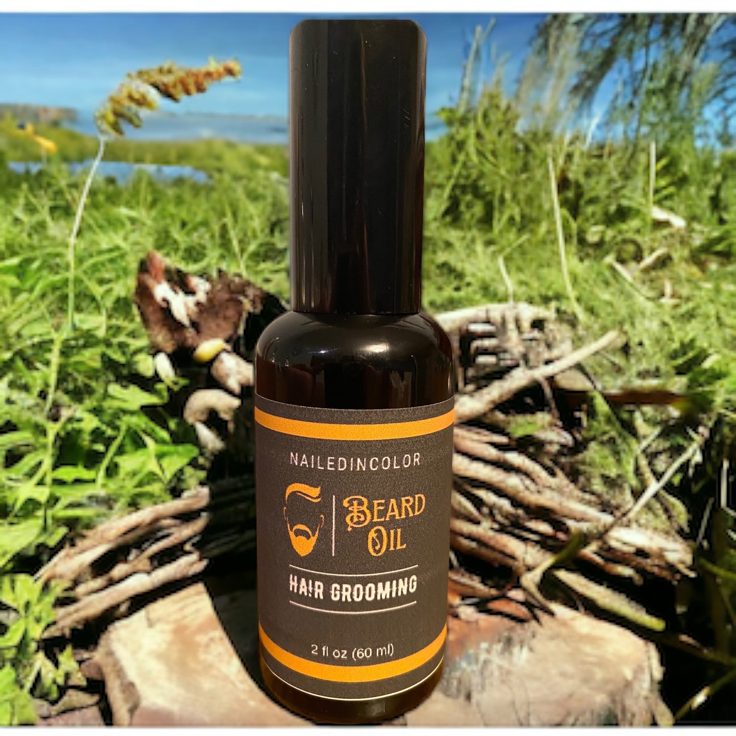 Unscented Natural Beard Oil for Men by NailedInColor Beard Management Skin Protection Grooming Unscented