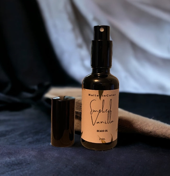 Smoked Vanilla Scented Beard Oil for Men by NailedInColor Skin Healthy Men's Toiletry Grooming Management