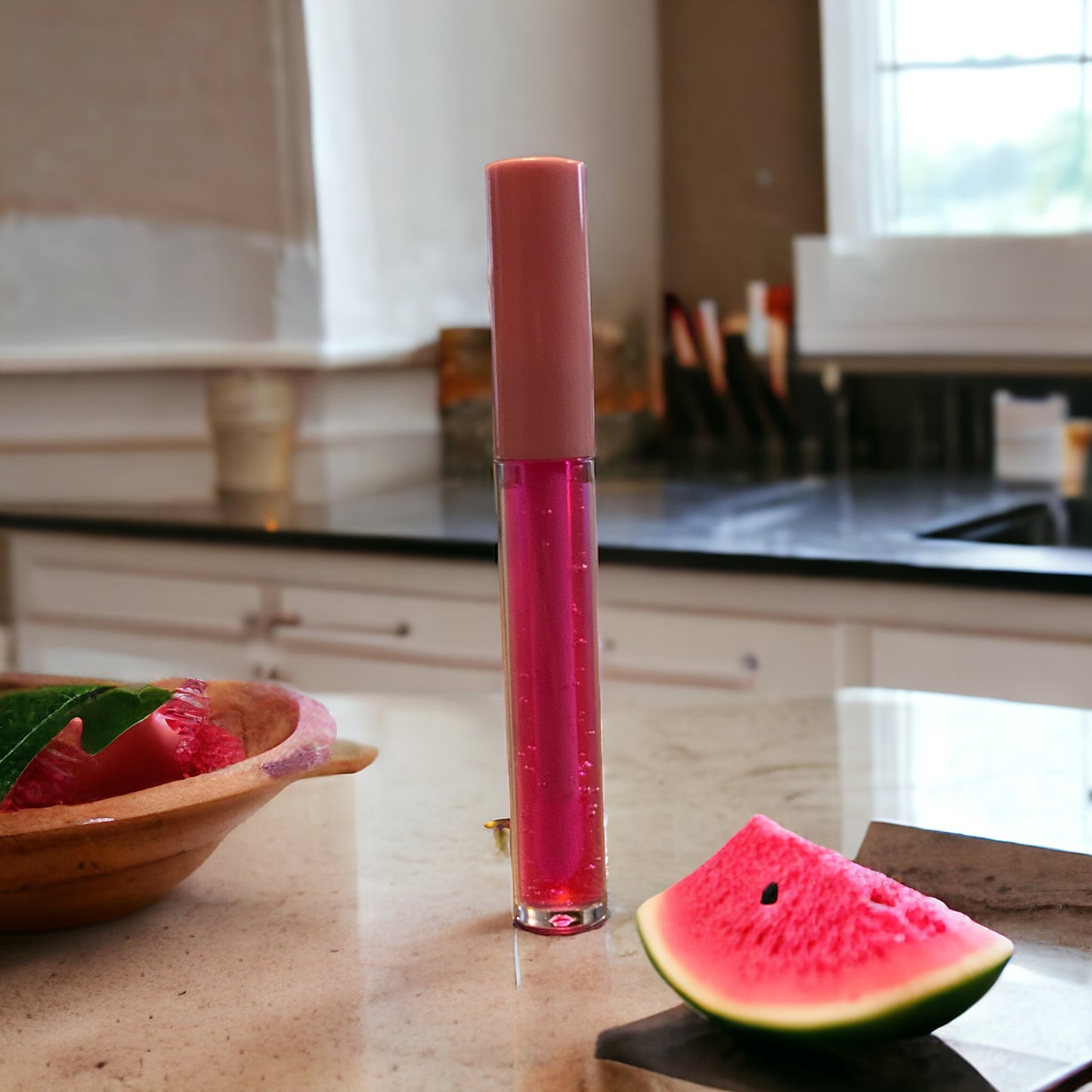 Luscious Watermelon Jelly Gloss Ladie's Lip Gloss Moisturize Lipstick Enhancer Topcoat by NailedInColor