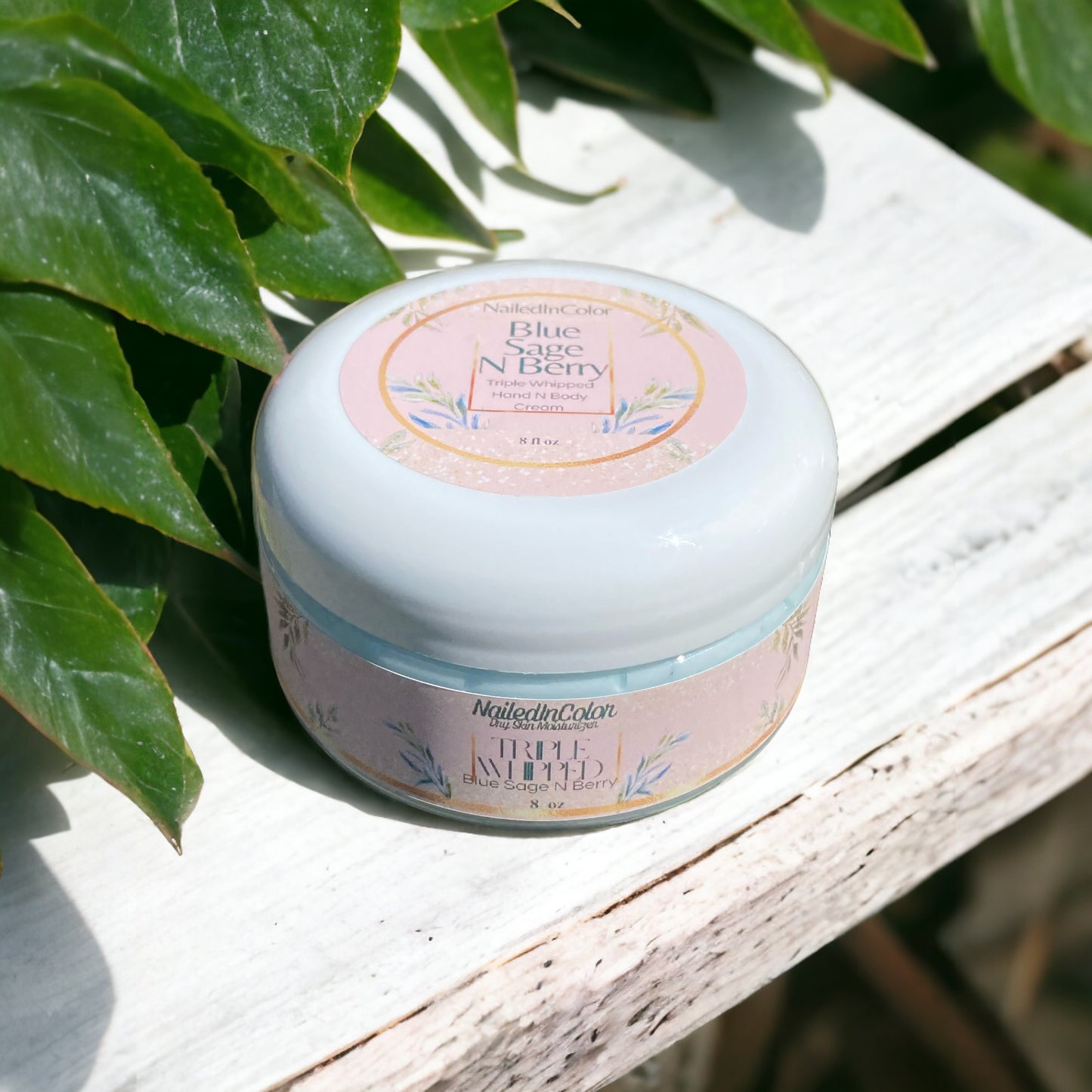 Blue Sage N Berry Triple Whipped Hand & Body Cream by NailedInColor Women's Scented Moisturizer Fresh Clean