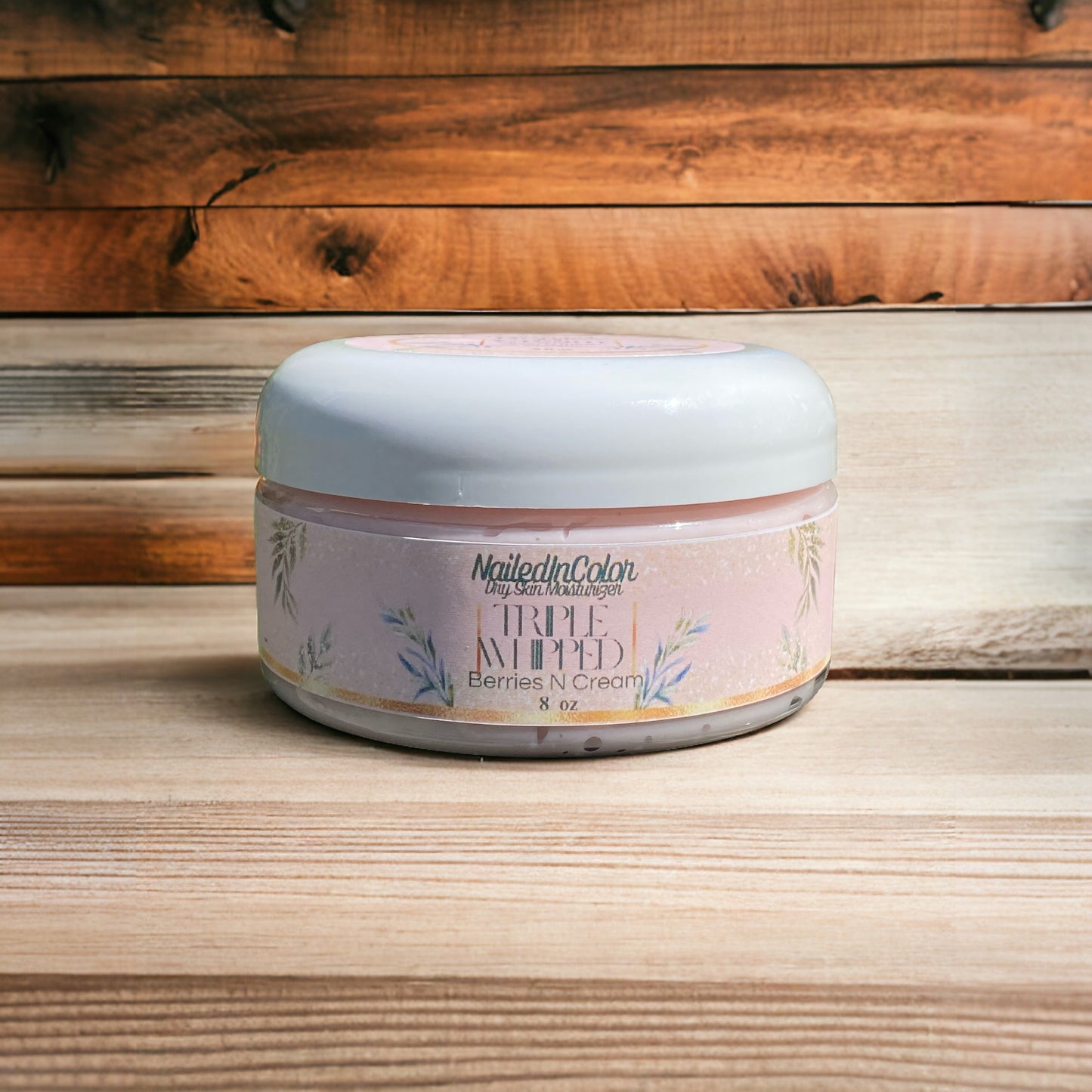 Berries N Cream Triple Thick Hand & Body Cream by NailedInColor Extra Thick Scented Moisturizer Women's Skin Care
