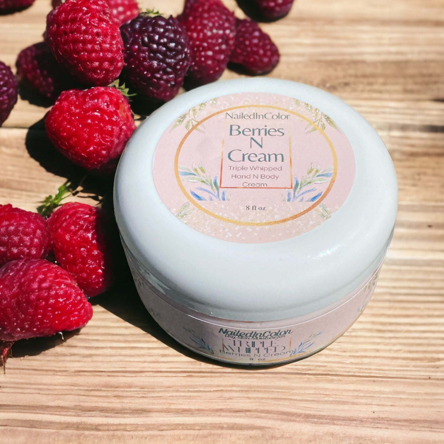 Berries N Cream Triple Thick Hand & Body Cream by NailedInColor Extra Thick Scented Moisturizer Women's Skin Care
