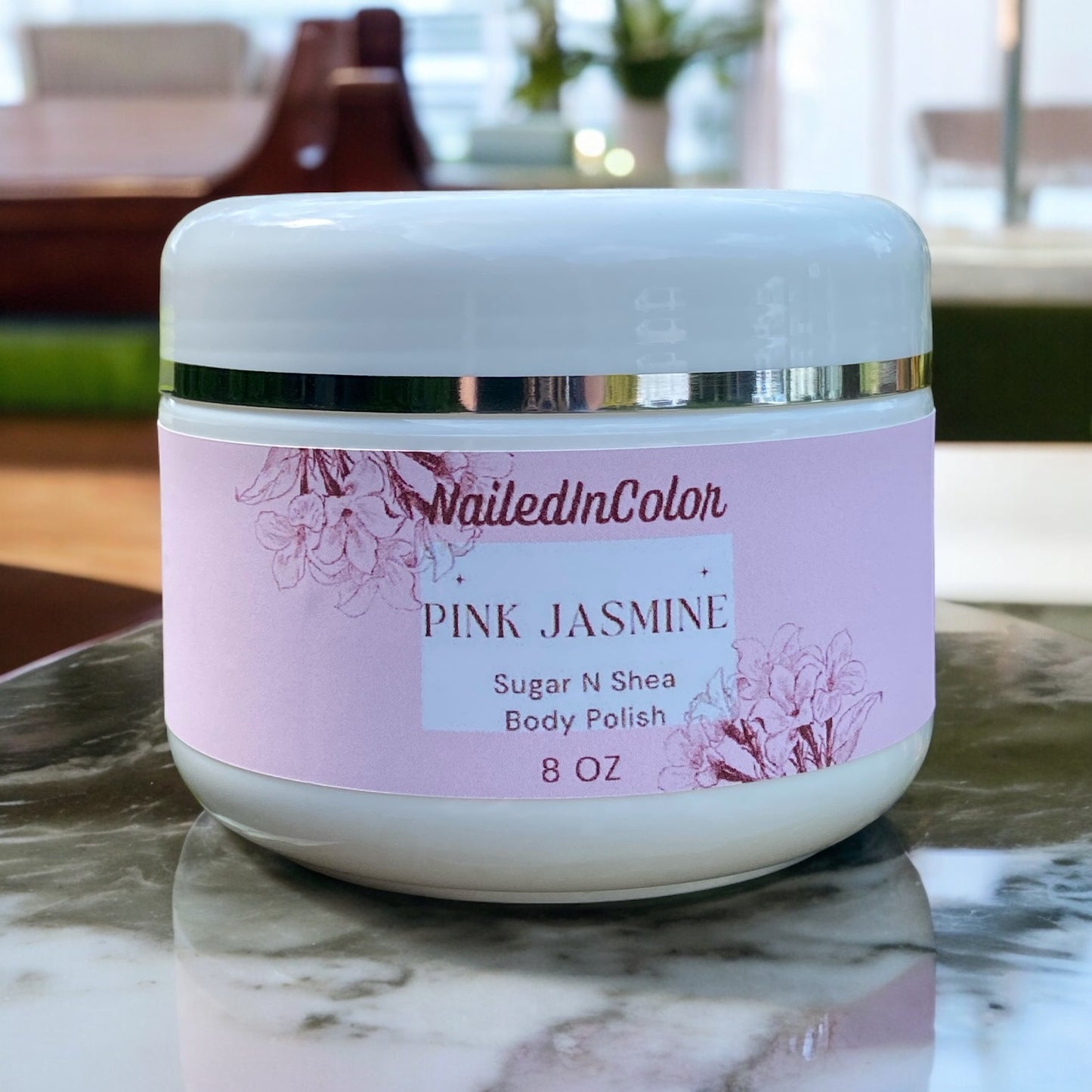 Pink Jasmine by NailedInColor Scented Luscious Sugar Scrub Moisturizer Body Polish Exfoliant