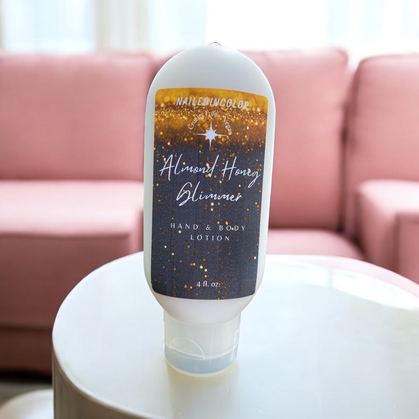 Almond Honey Glimmer Goats' Milk Lotion by NailedInColor Scented Moisturizer Skin Care Women's Cosmetic