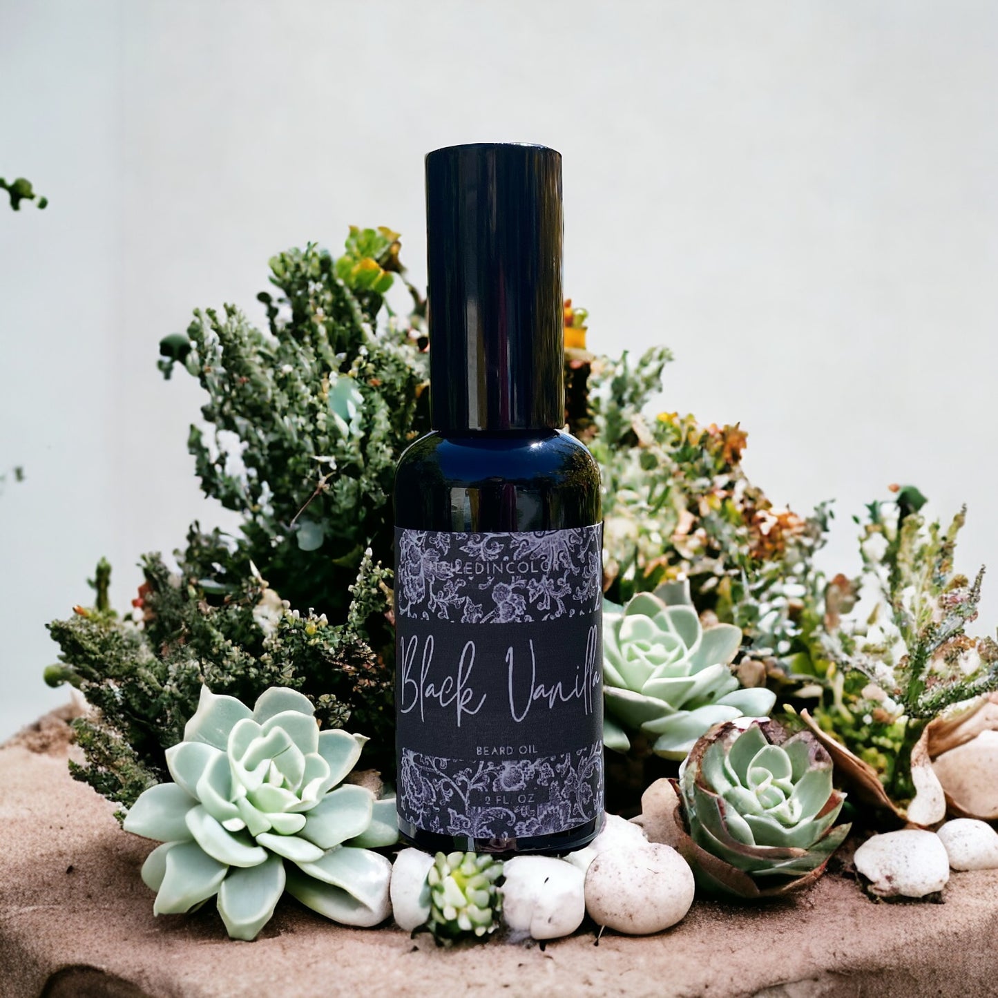 Black Vanilla Beard Oil for Men by NailedInColor Skin Health Beard Grooming Vitamins Moisturizer