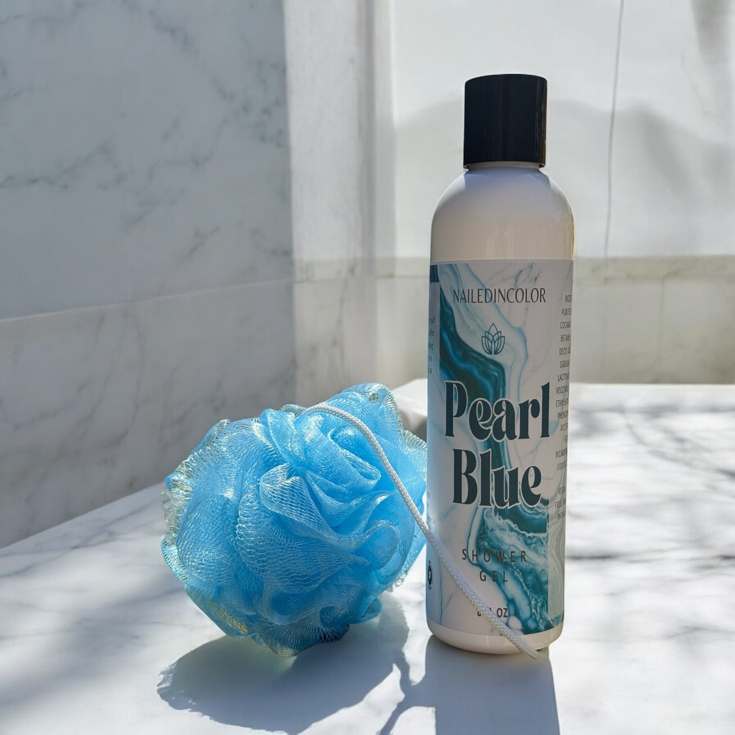 Pearl Blue by NailedInColor Body Wash Shower Gel Women Teens Pearl Effect Moisturizer Skin Care