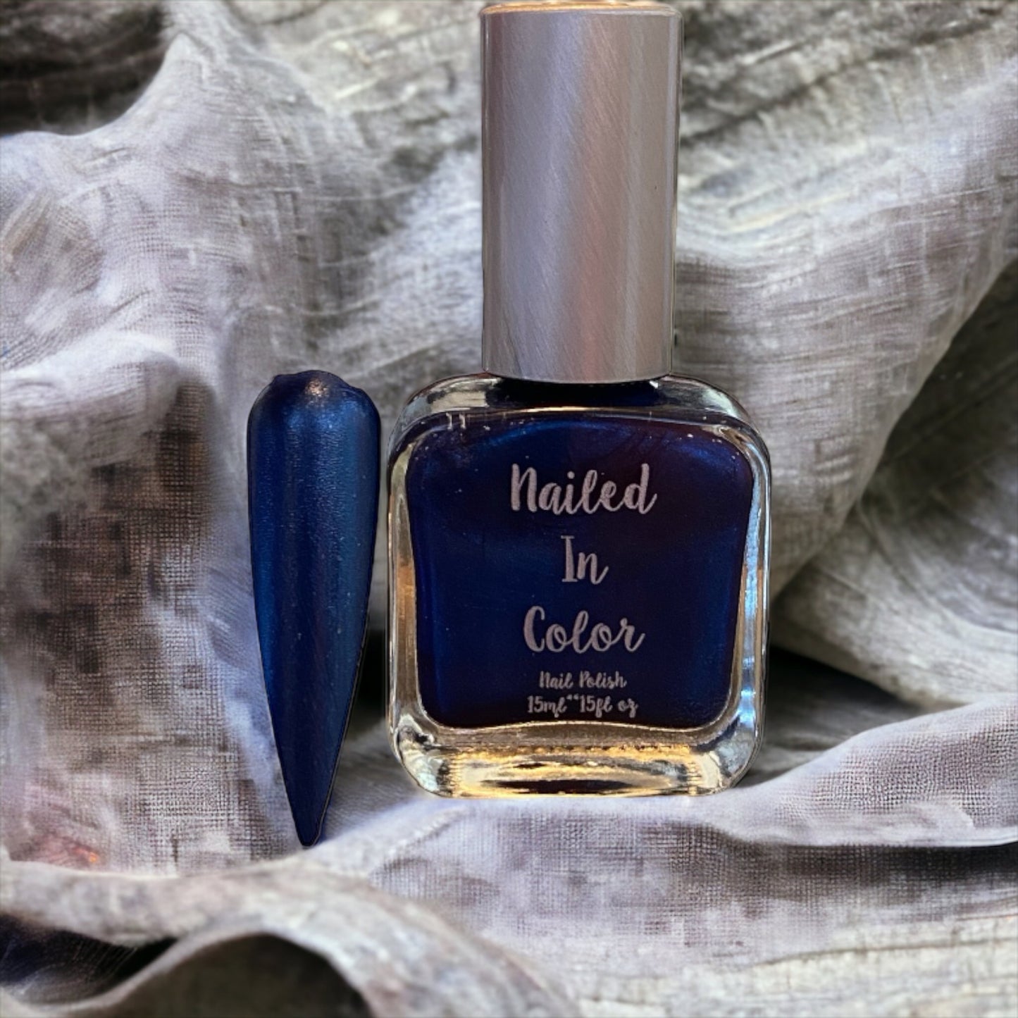 Spaced Out-Women's Teens Nail Color Ladie's Dark Blue Glitter Nail Polish Cosmetic by NailedInColor