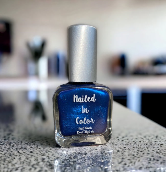 Spaced Out-Women's Teens Nail Color Ladie's Dark Blue Glitter Nail Polish Cosmetic by NailedInColor