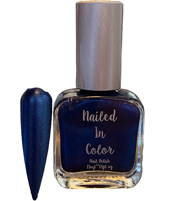 Spaced Out-Women's Teens Nail Color Ladie's Dark Blue Glitter Nail Polish Cosmetic by NailedInColor