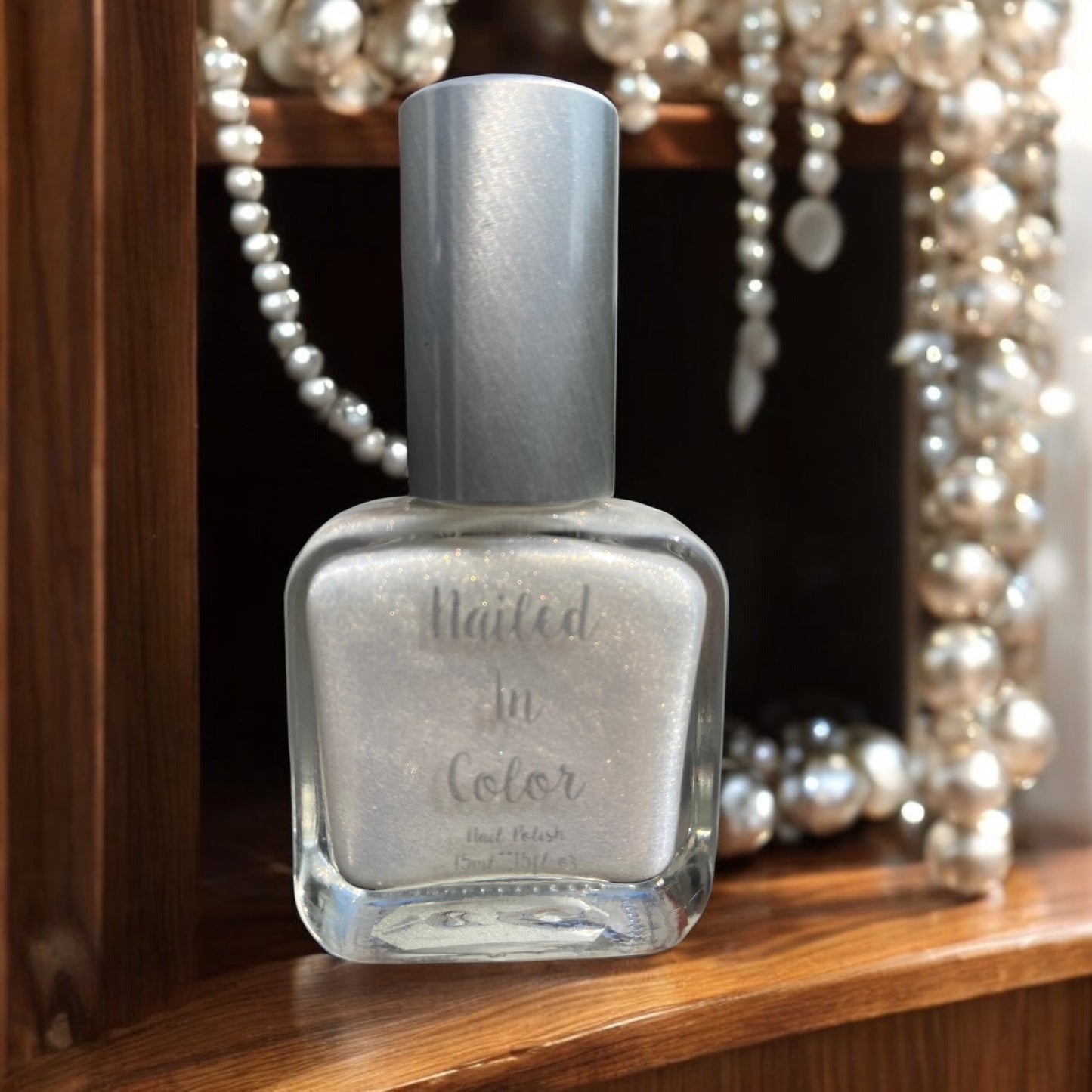 Nana's Pearls Beautiful Shimmery Frosty Pearl Nail Polish Gold Highlights Women's Teens Nail Color by NailedInColor
