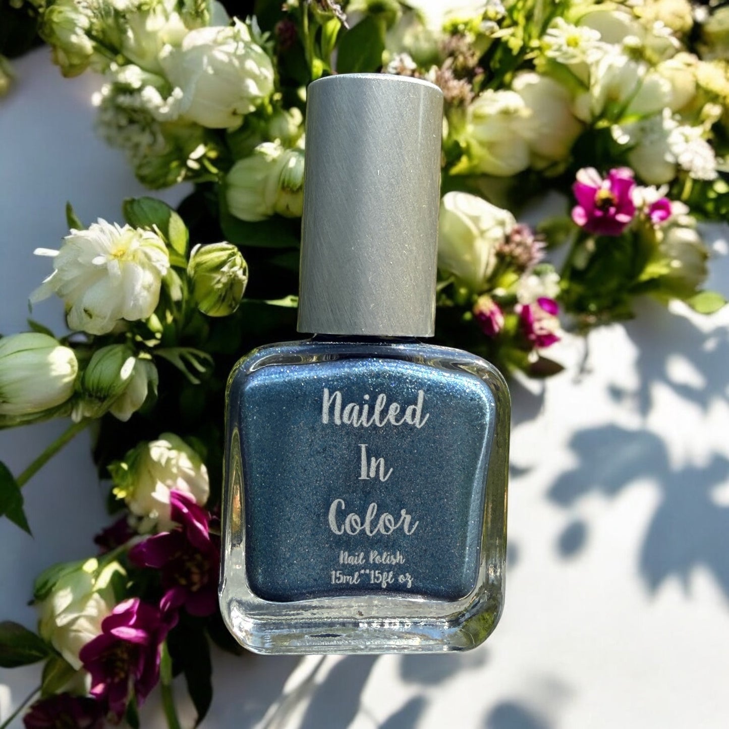Bitchn Denim- Shimmery Denim Blue Nail Polish Women's Nail Color Cosmetic Women's Beauty by NailedInColor