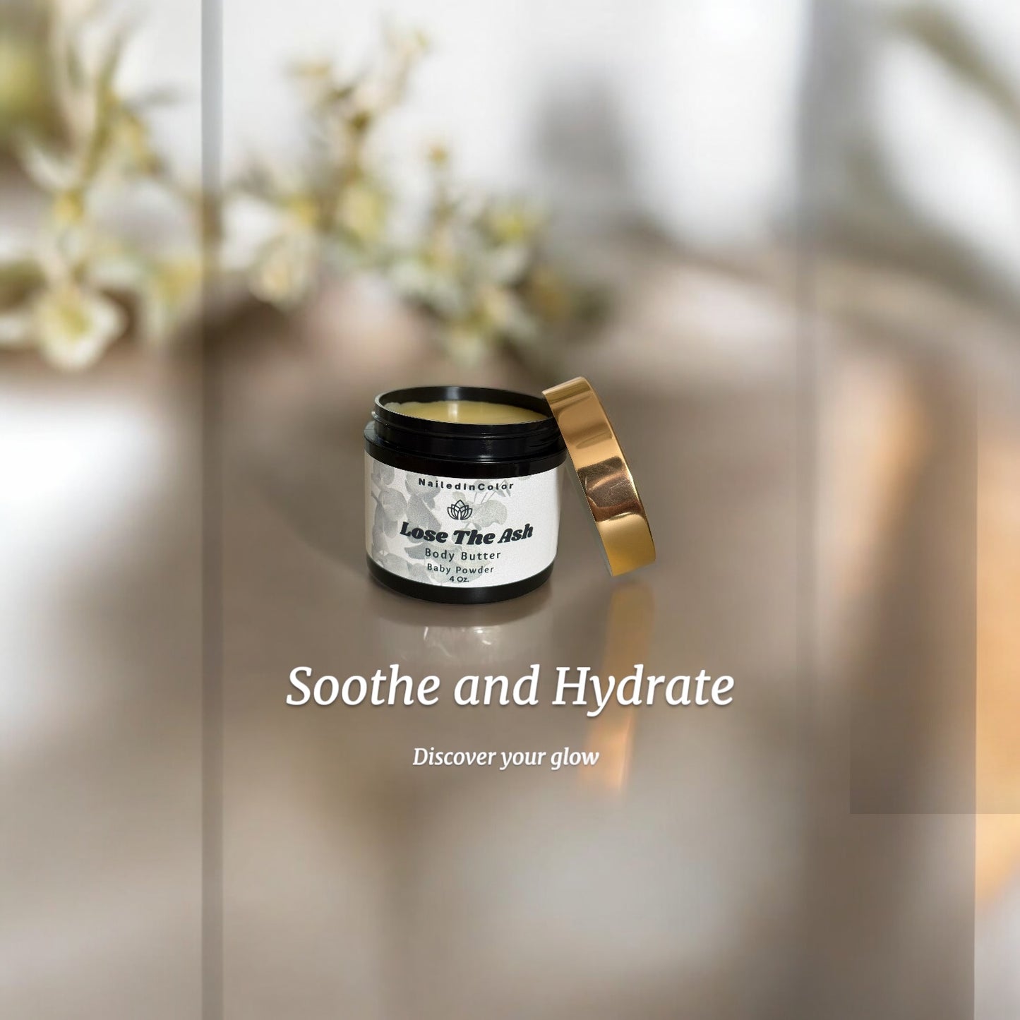 Lose The Ash Body Butter Baby Powder Scent Skin Saving Hydration Moisturizing Women's Healthy Skin Care by NailedInColor