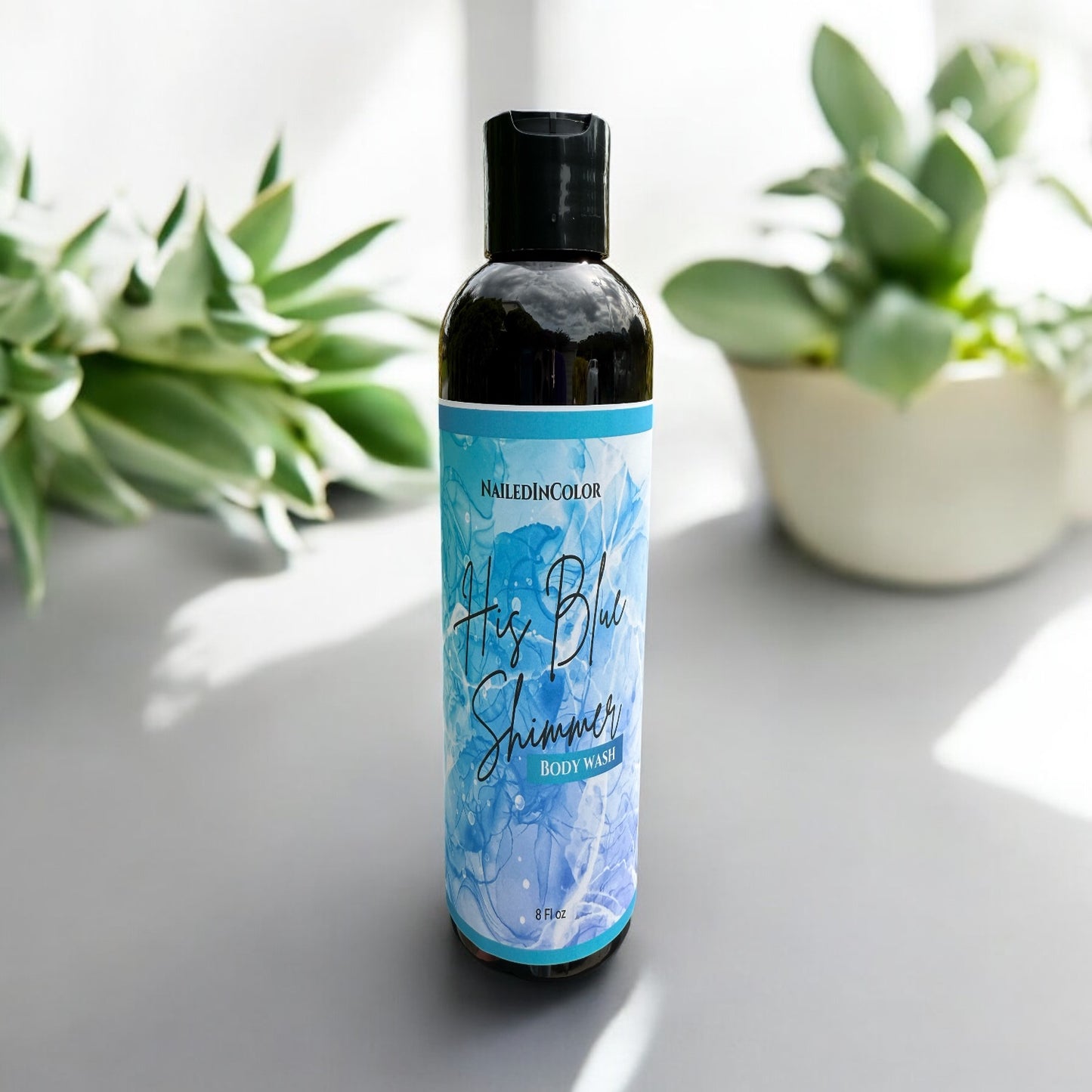 His Blue Shimmer-Men's Scented Body Wash Grooming Shower Accessory Skin Care Moisturizing Moisturizer Toiletry by NailedInColor