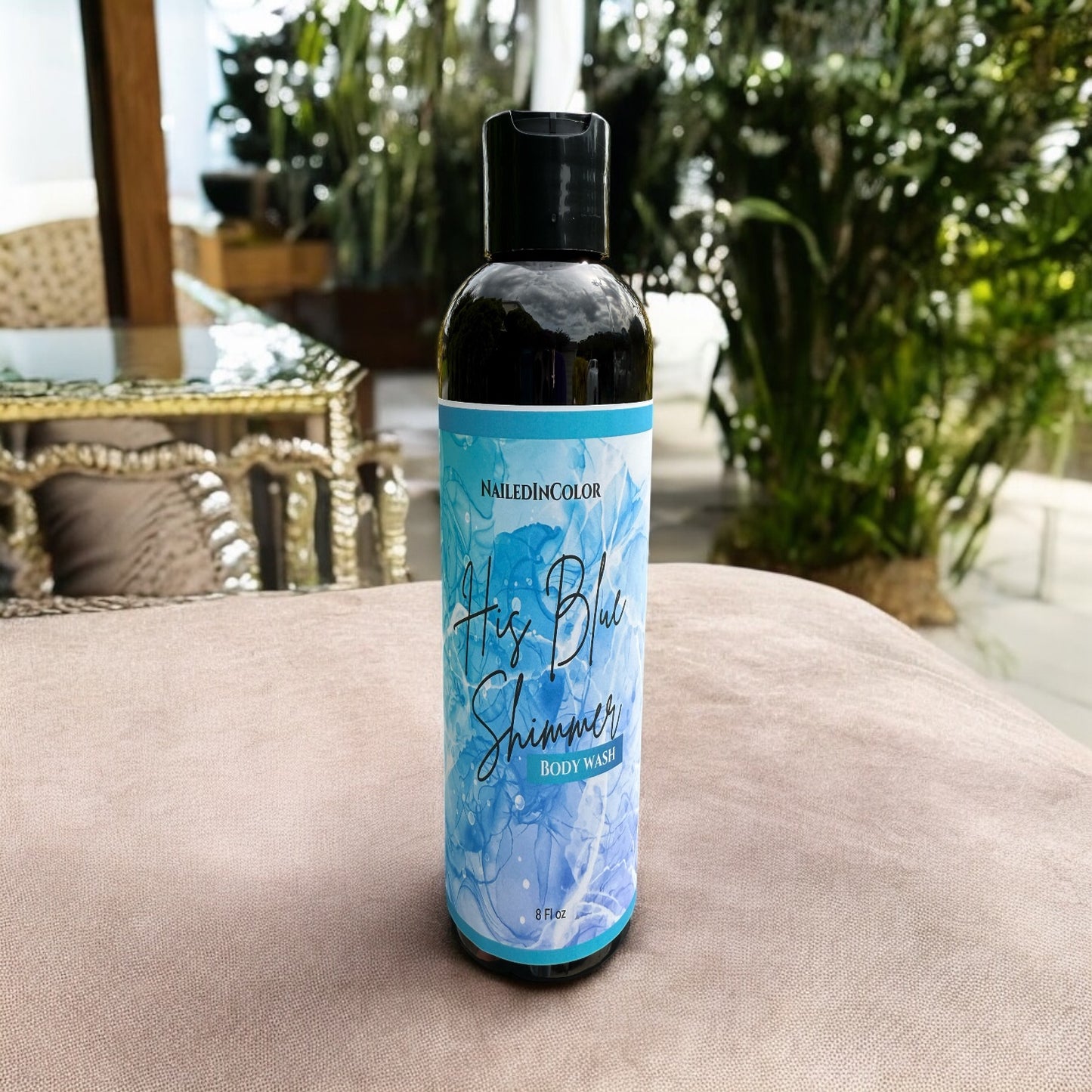 His Blue Shimmer-Men's Scented Body Wash Grooming Shower Accessory Skin Care Moisturizing Moisturizer Toiletry by NailedInColor