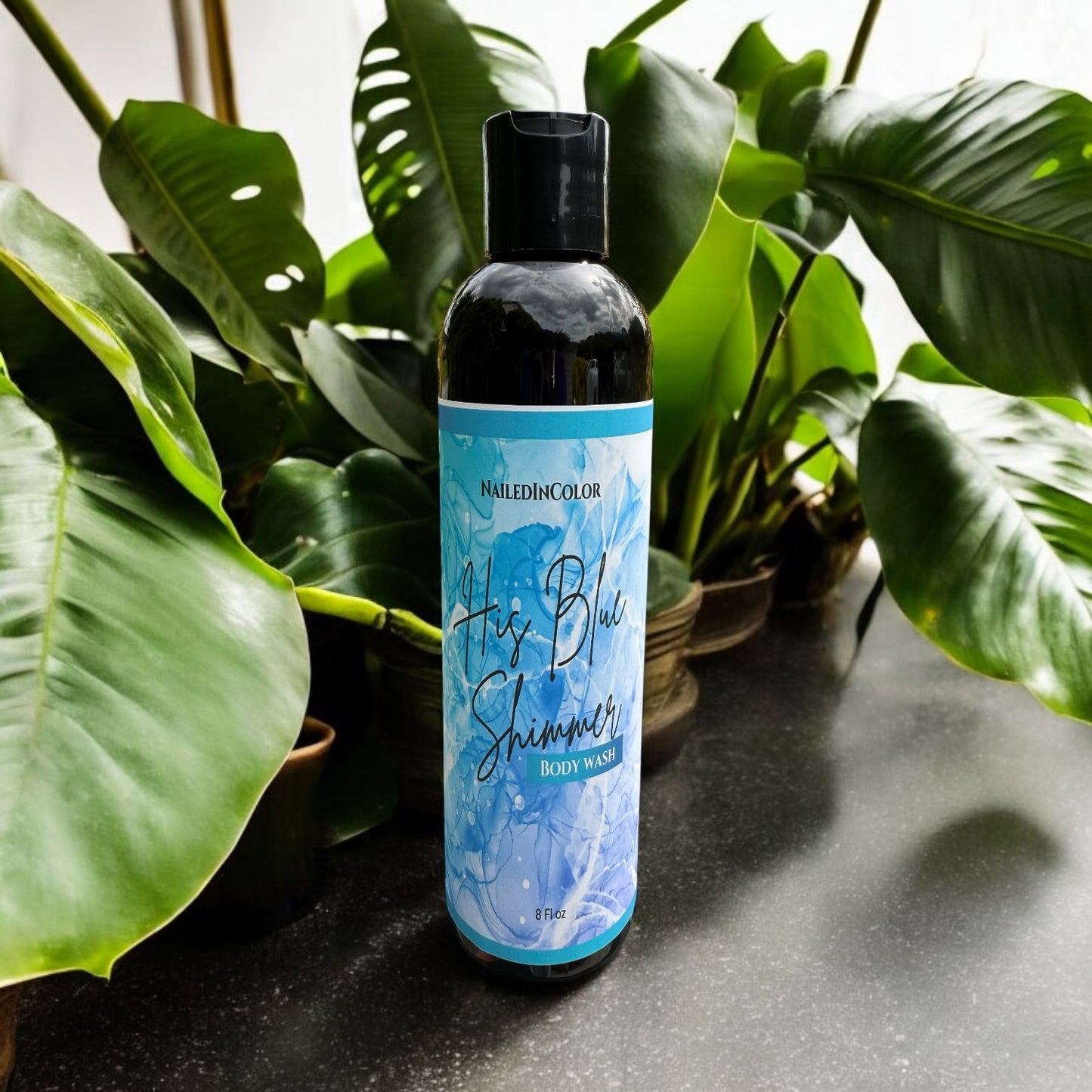 His Blue Shimmer-Men's Scented Body Wash Grooming Shower Accessory Skin Care Moisturizing Moisturizer Toiletry by NailedInColor