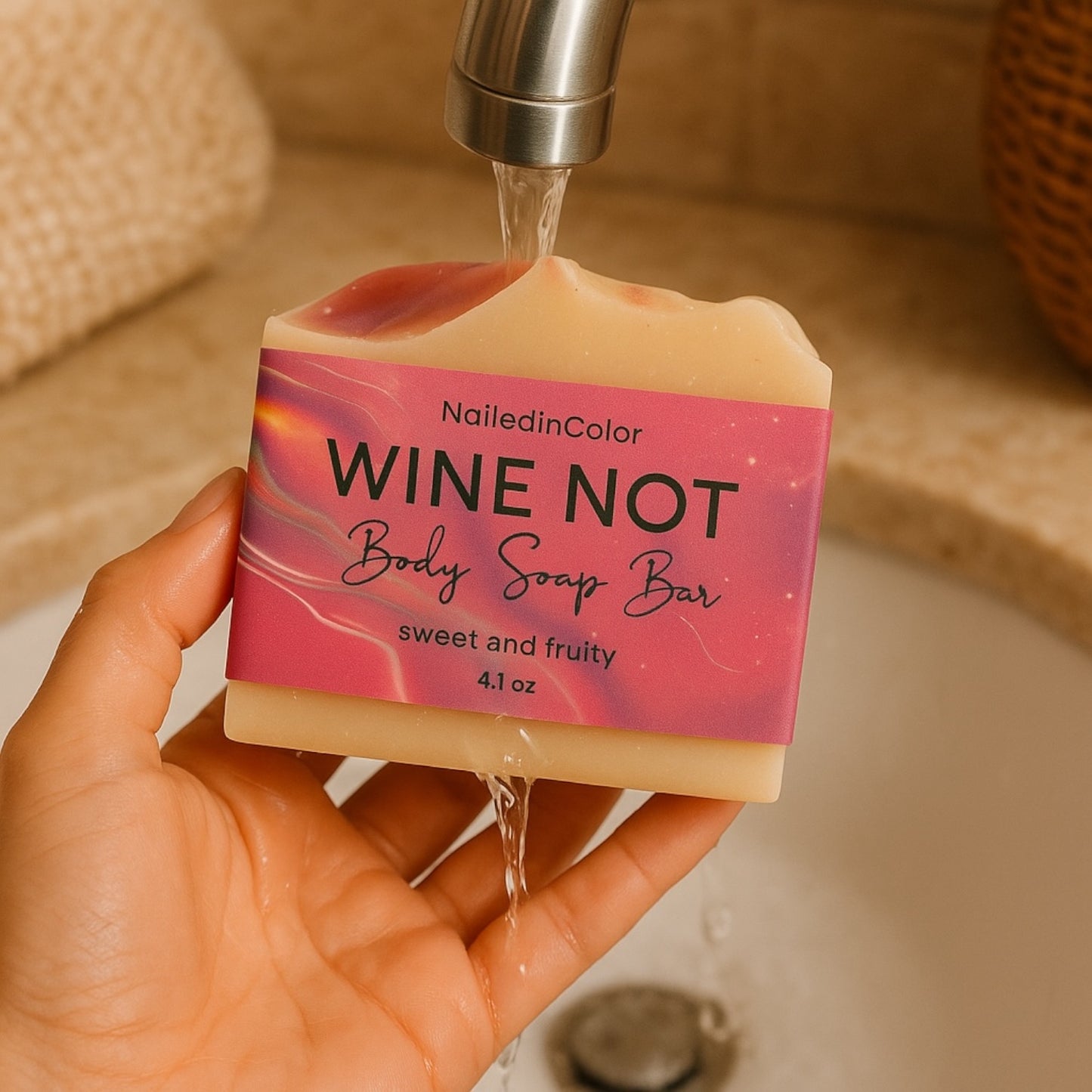 Wine Not Bar Soap-Bold, Colorful Cleanse for Women & Teens, Paraben Free