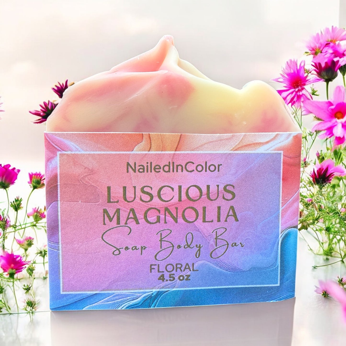 Luscious Magnolia Scented Bar Soap for Ladie's Teens Women Decorative Shower Soap Moisturizer by NailedInColor