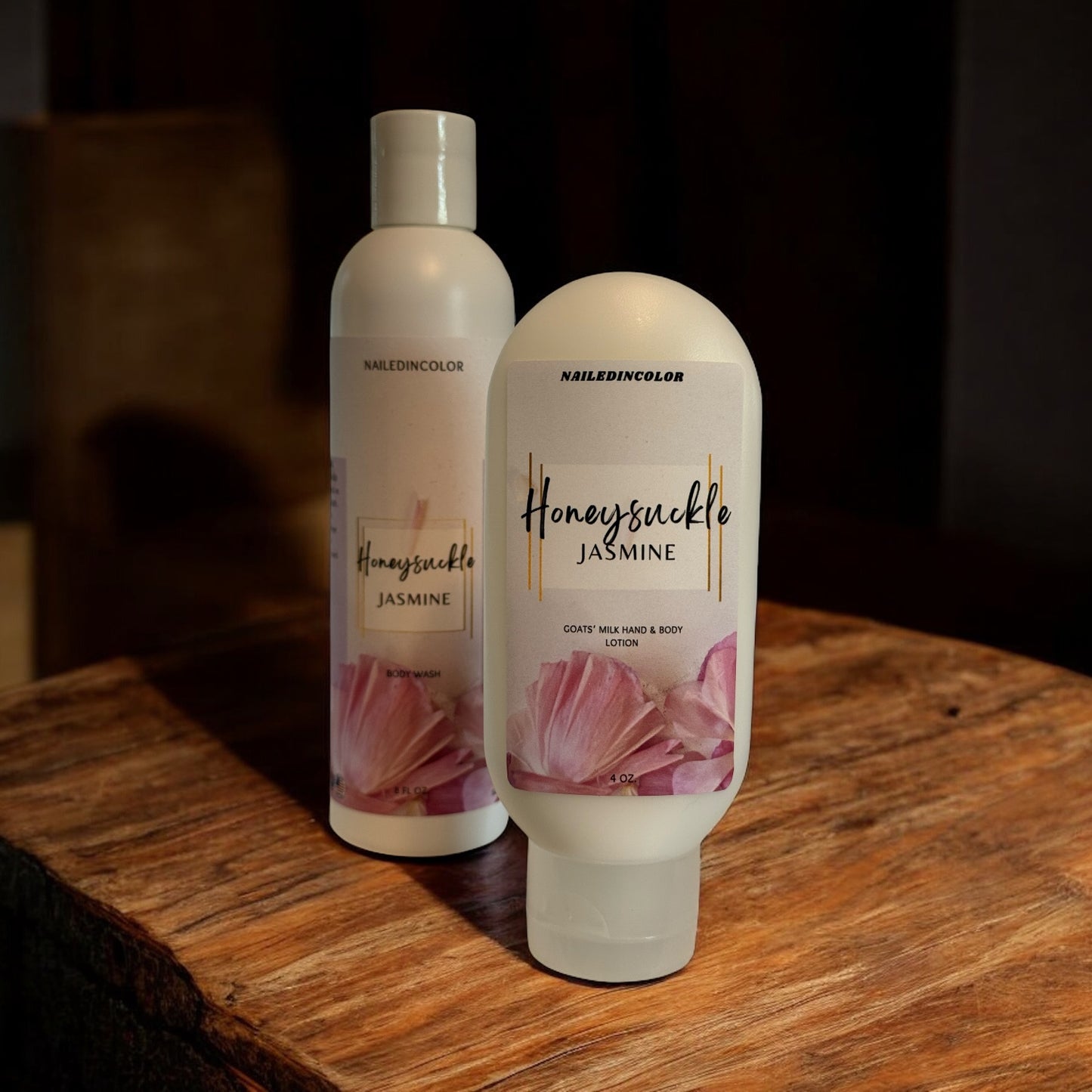 Honeysuckle Jasmine Bundle Up! Women's Shower Gel and Matching Lotion-Scented Skin Care-Moisturizing-Hydrating-Goats' Milk
