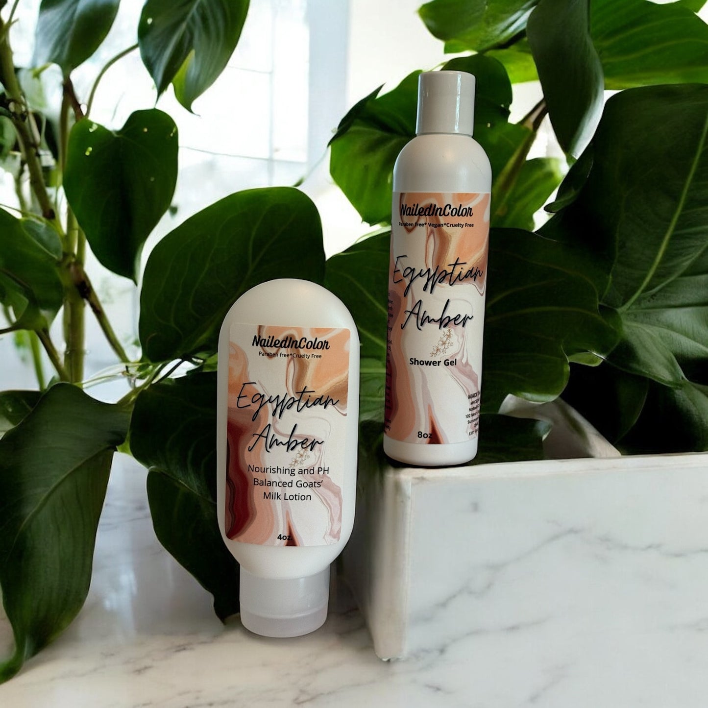 Egyptian Amber Set-Body Wash with Matching Goats' Milk Lotion-Women's Scented Skin Care-Paraben Free-Gift Giving
