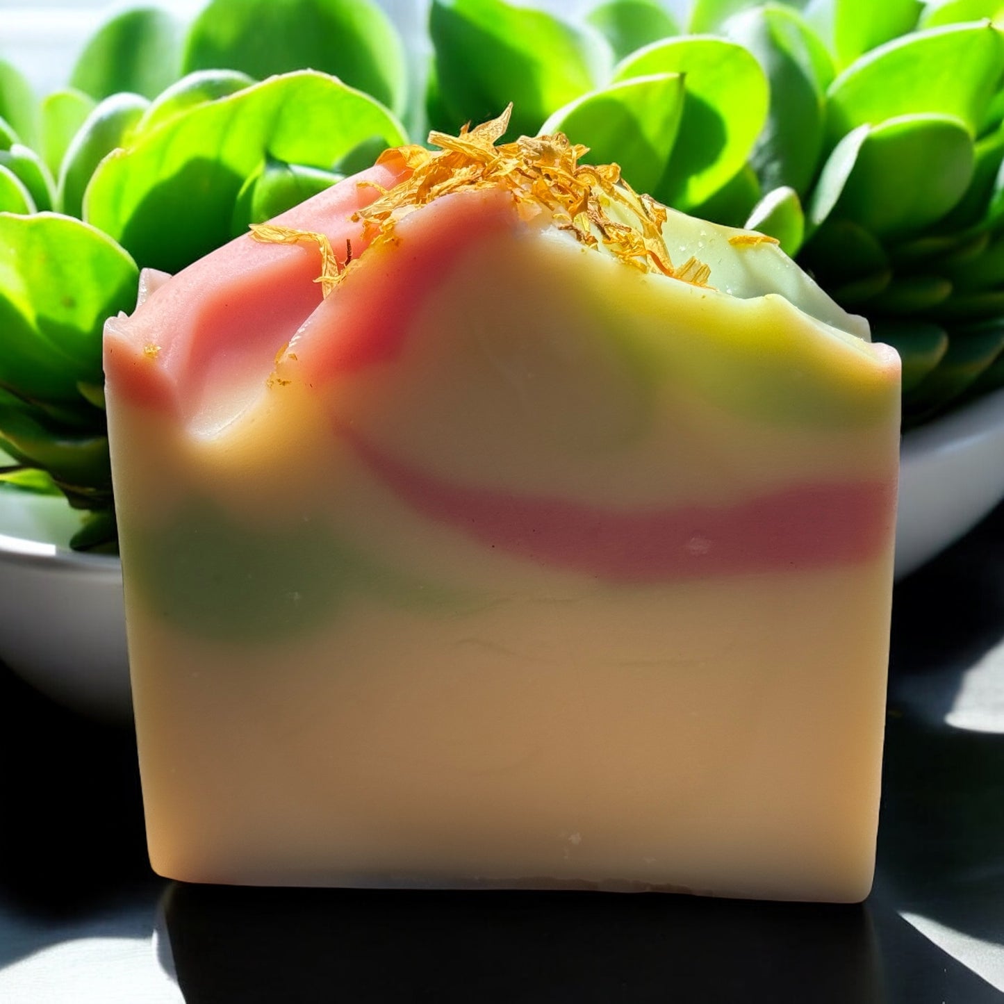 Wildflower Floral & Calendula Petal Soap Bar Soft Glow Cleanser for Women & Teens