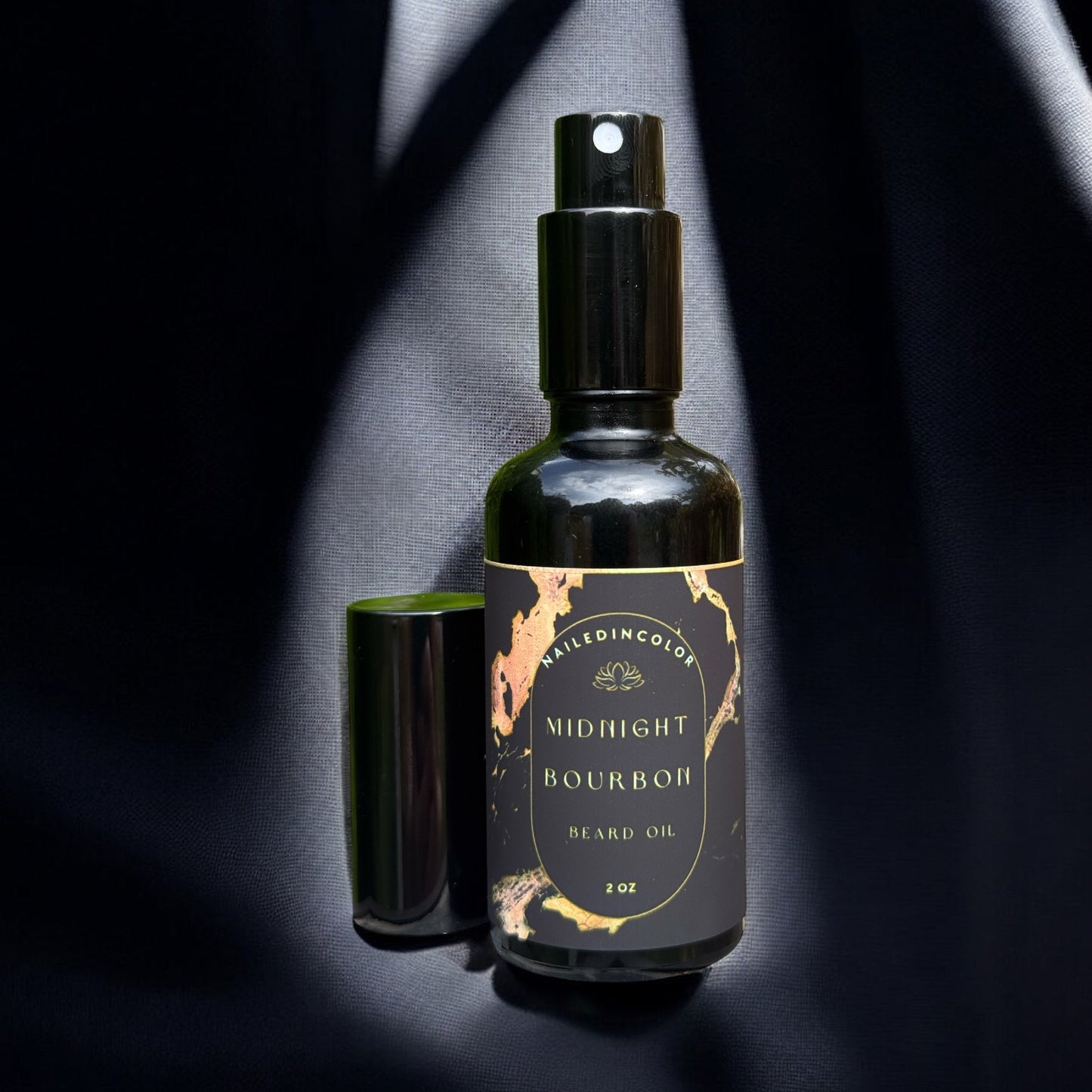 Midnight Bourbon Scented Beard Oil by NailedInColor, 2 Fl oz, Men's Skin Care, Moisturizer, Toiletry, Grooming