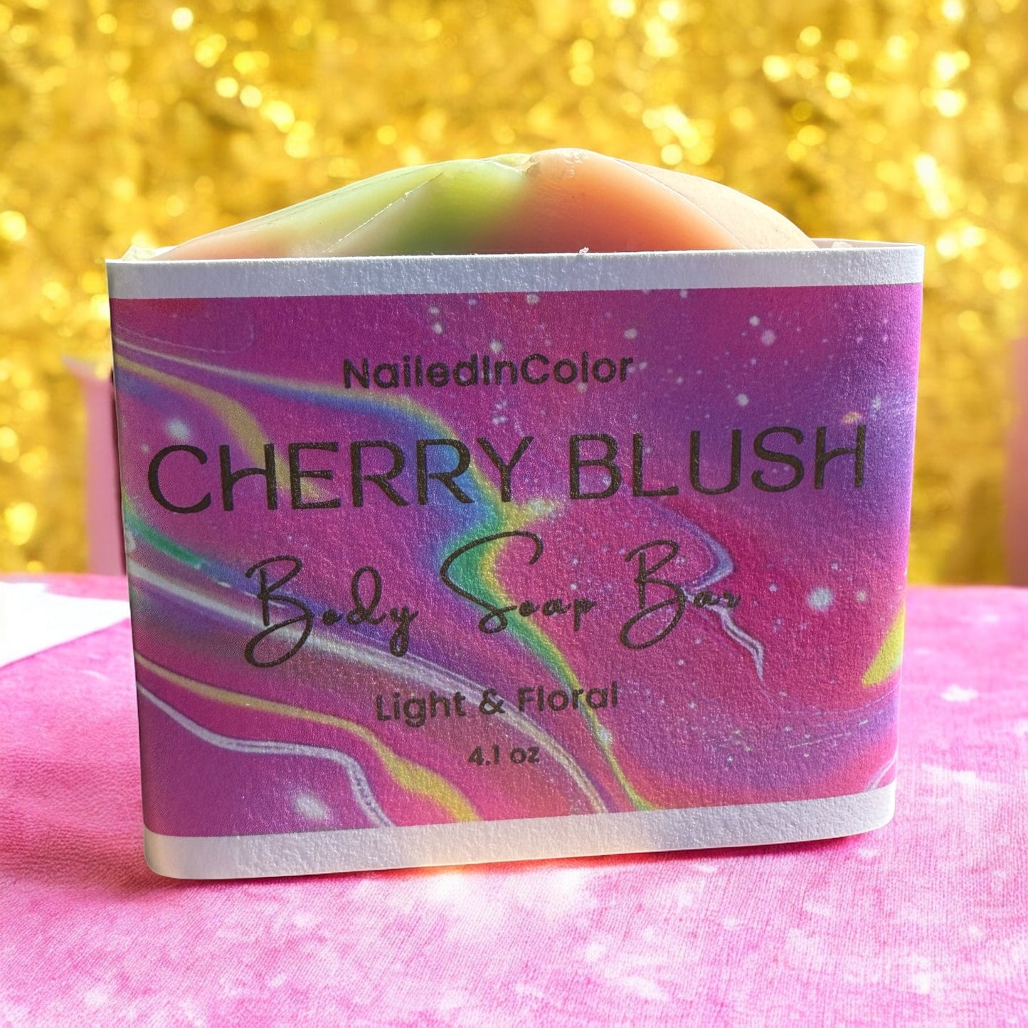 Cherry Blush Bar Soap, Moisturized, Bath, Shower, Cleanser, 4.3 oz Bathroom Decor