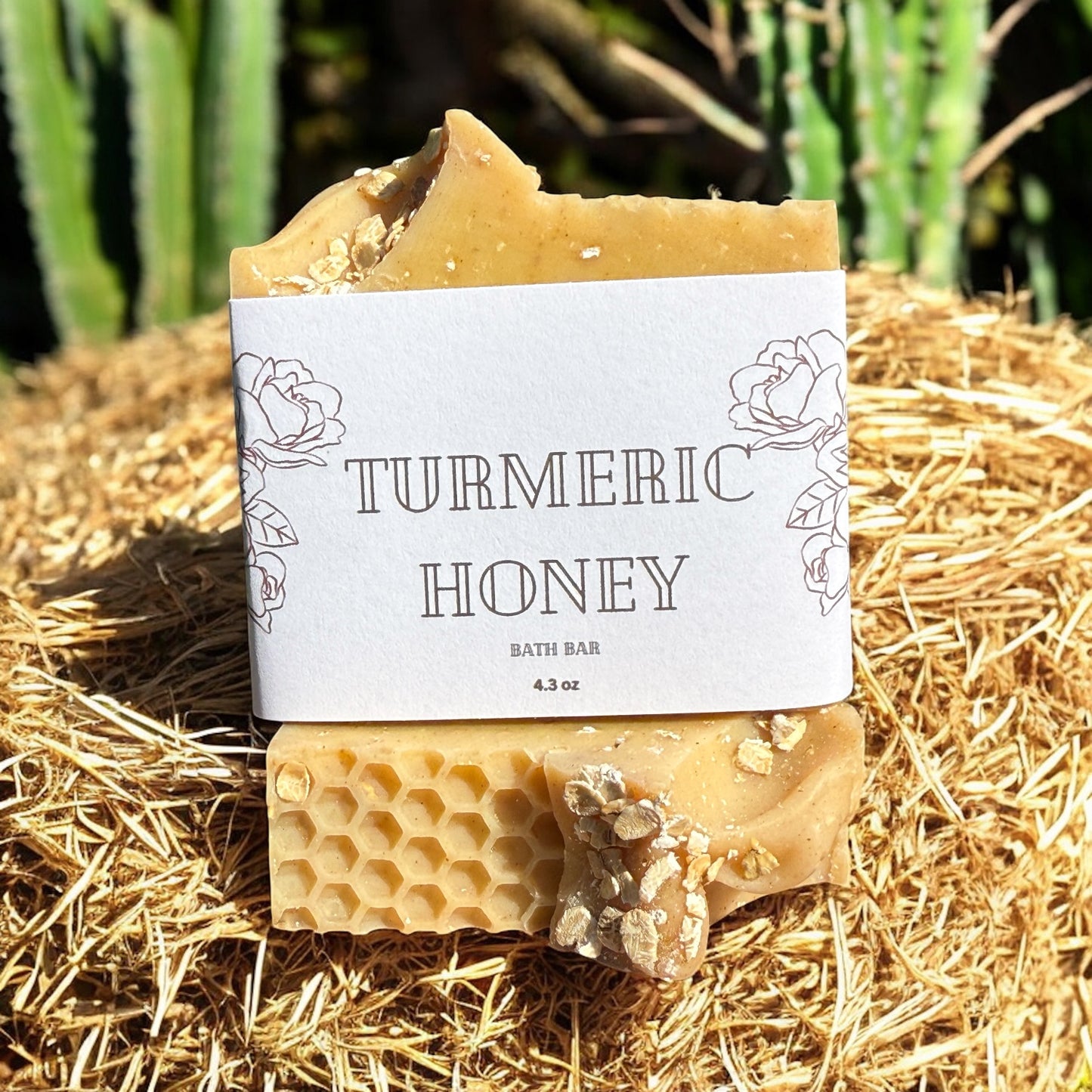 Turmeric Honey Body Bar, Women's Scented Hand Soap, Cleanser, Fresh, Clean, Bath Bar, Subtle, Moisturizer,4.3 oz, by NailedInColor