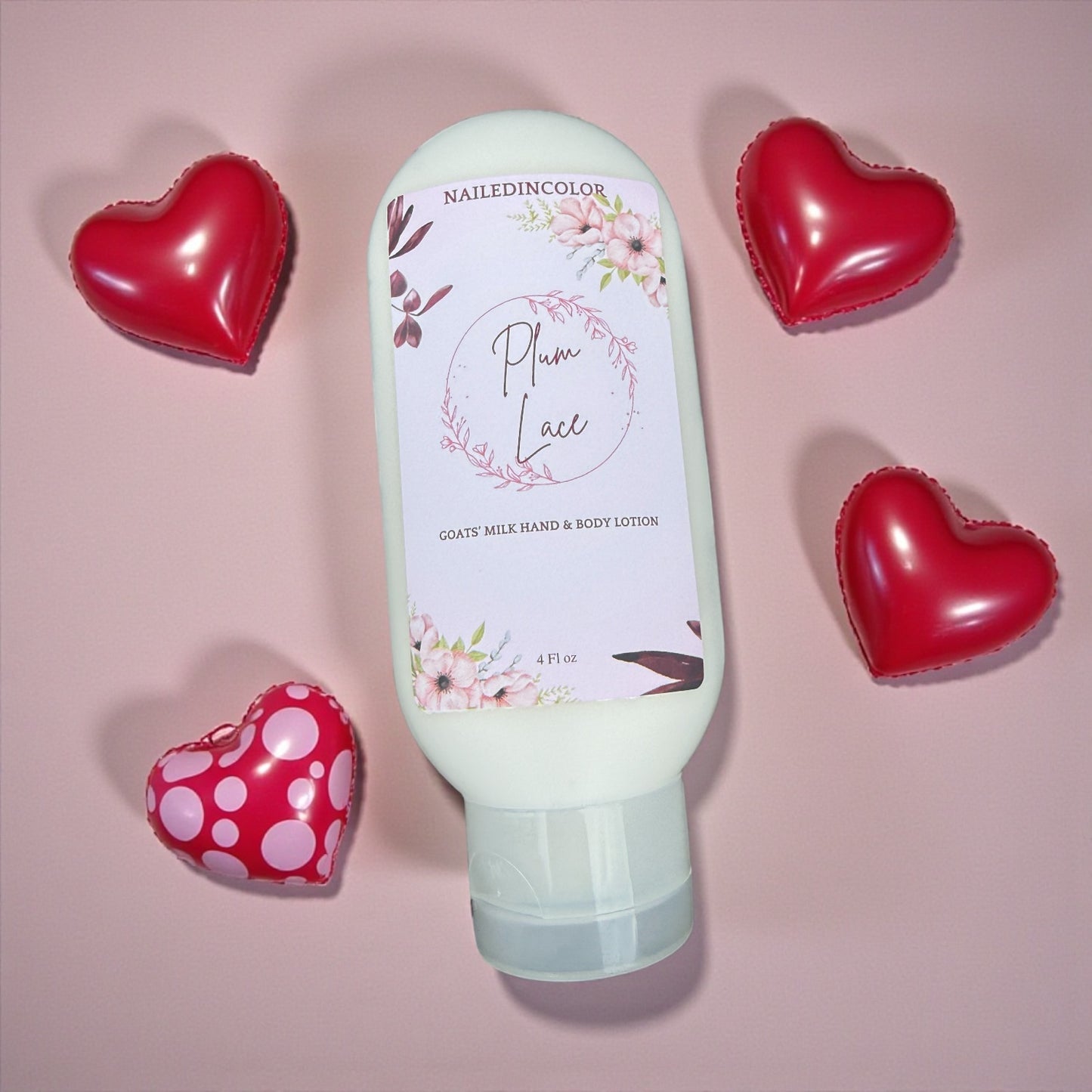 Plum Lace Scented Lotion, Goats' Milk, Women, Teens, Skin Care, Moisturizer, Skin Healthy, 4 Fl oz by NailedInColor