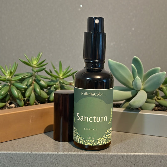 Sanctum Beard Oil for Men, Warm,Soft Woods, Skin Care, Grooming, 2 Fl oz by NailedInColor