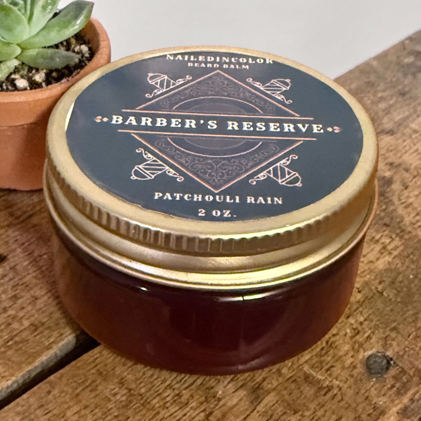 Barber’s Reserve Beard Balm – Patchouli Rain (Lightly Scented) – 2 oz Conditioning Balm with Shea Butter & Beeswax by NailedInColor