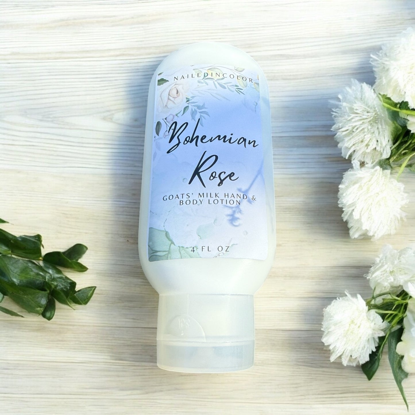 Bohemian Rose Goats' Milk Hand & Body Lotion by NailedInColor Scented Skin Care Women's Moisturizer Vitamin Enriched Lotion