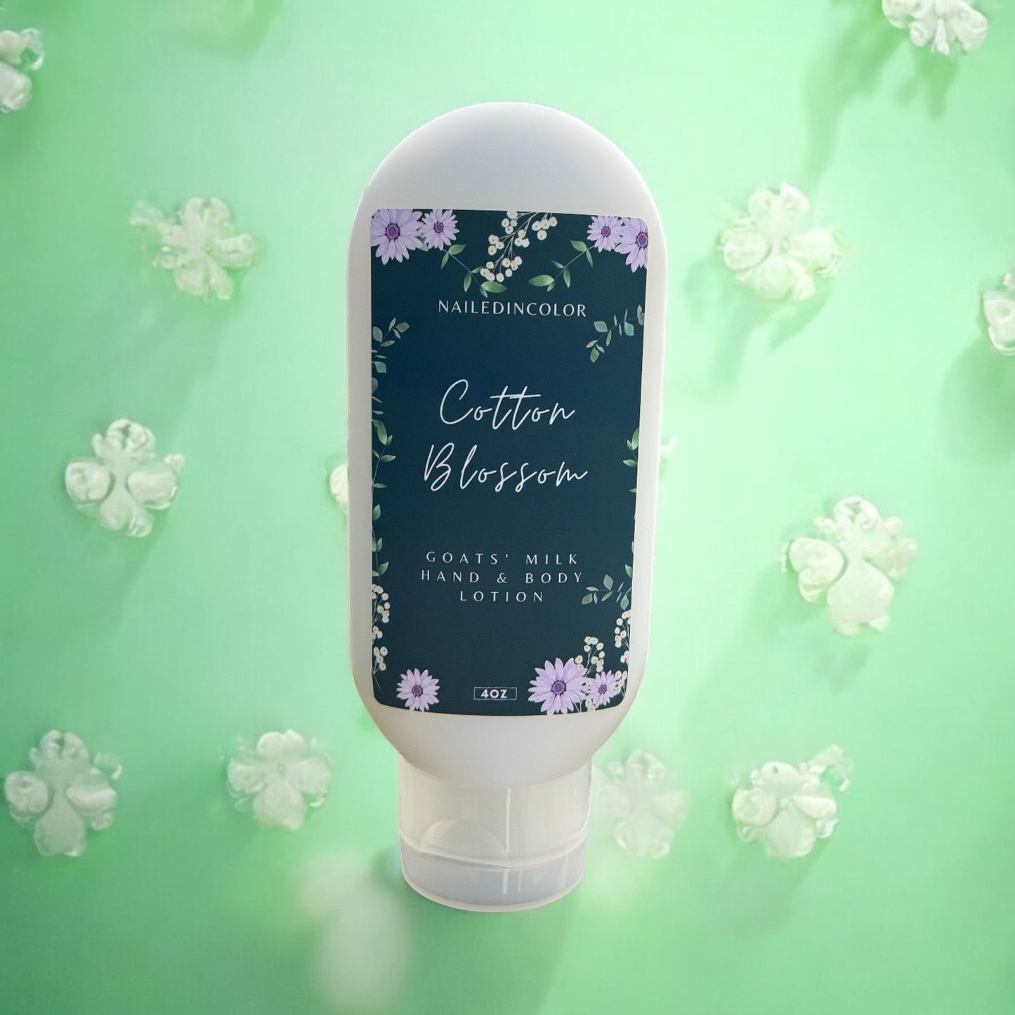 Cotton Blossom Goats' Milk Scented Hand & Body Lotion Skin Health Vitamins Women's Moisturizer 4oz by NailedInColor®