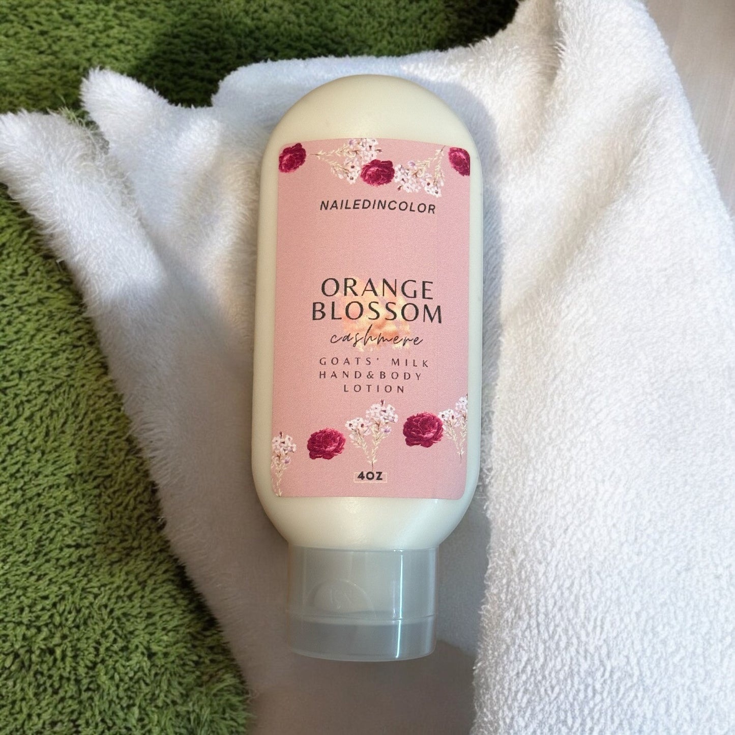 Orange Blossom Cashmere Goats' Milk Lotion by NailedInColor Scented Skin Care Healthy Skin Women's Vitamin Enriched Moisturizing Lotion