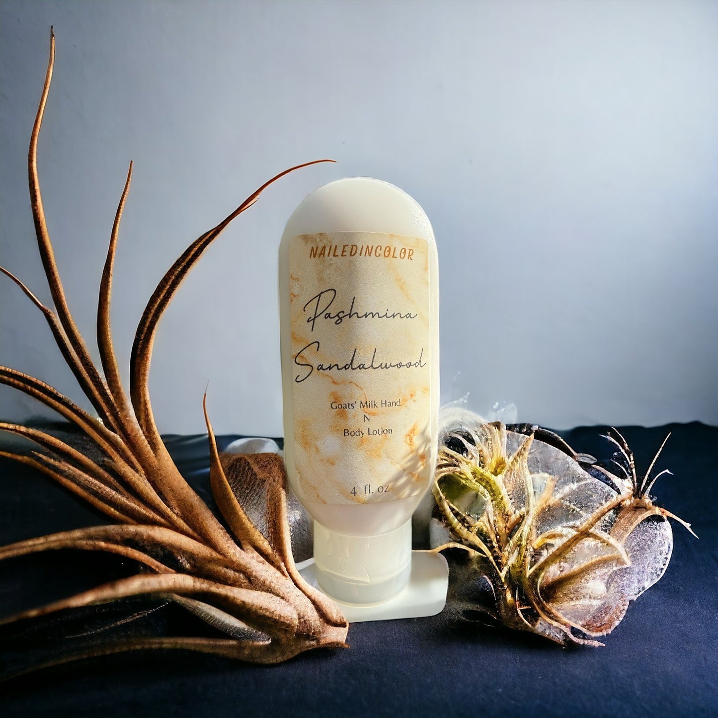 Pashmina Sandalwood Goats' Milk Hand & Body Lotion by NailedInColor Women's Scented Lotion Skin Care Moisturizer Skin Health