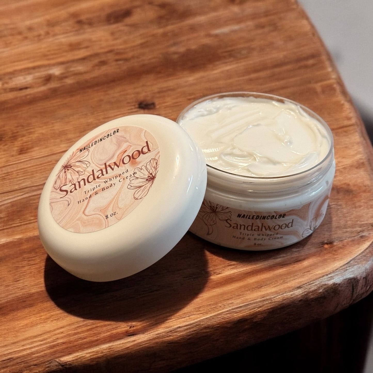 Thick Triple Whipped Hand & Body Cream in Sandalwood by NailedInColor Women's Thick Hand Cream Moisturizer