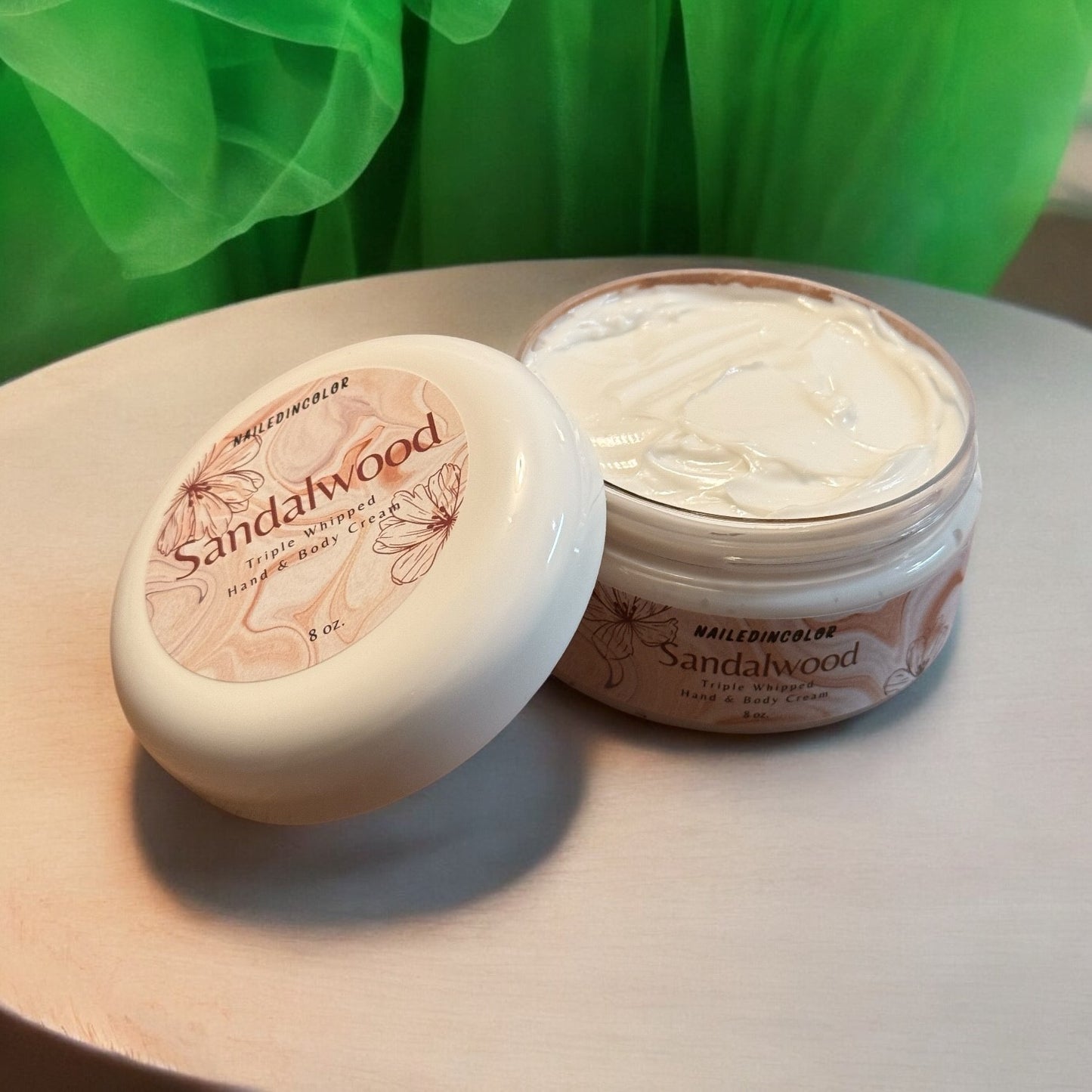 Thick Triple Whipped Hand & Body Cream in Sandalwood by NailedInColor Women's Thick Hand Cream Moisturizer