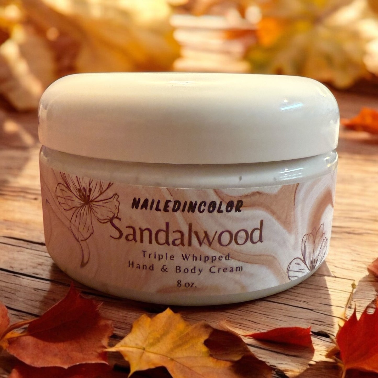 Thick Triple Whipped Hand & Body Cream in Sandalwood by NailedInColor Women's Thick Hand Cream Moisturizer