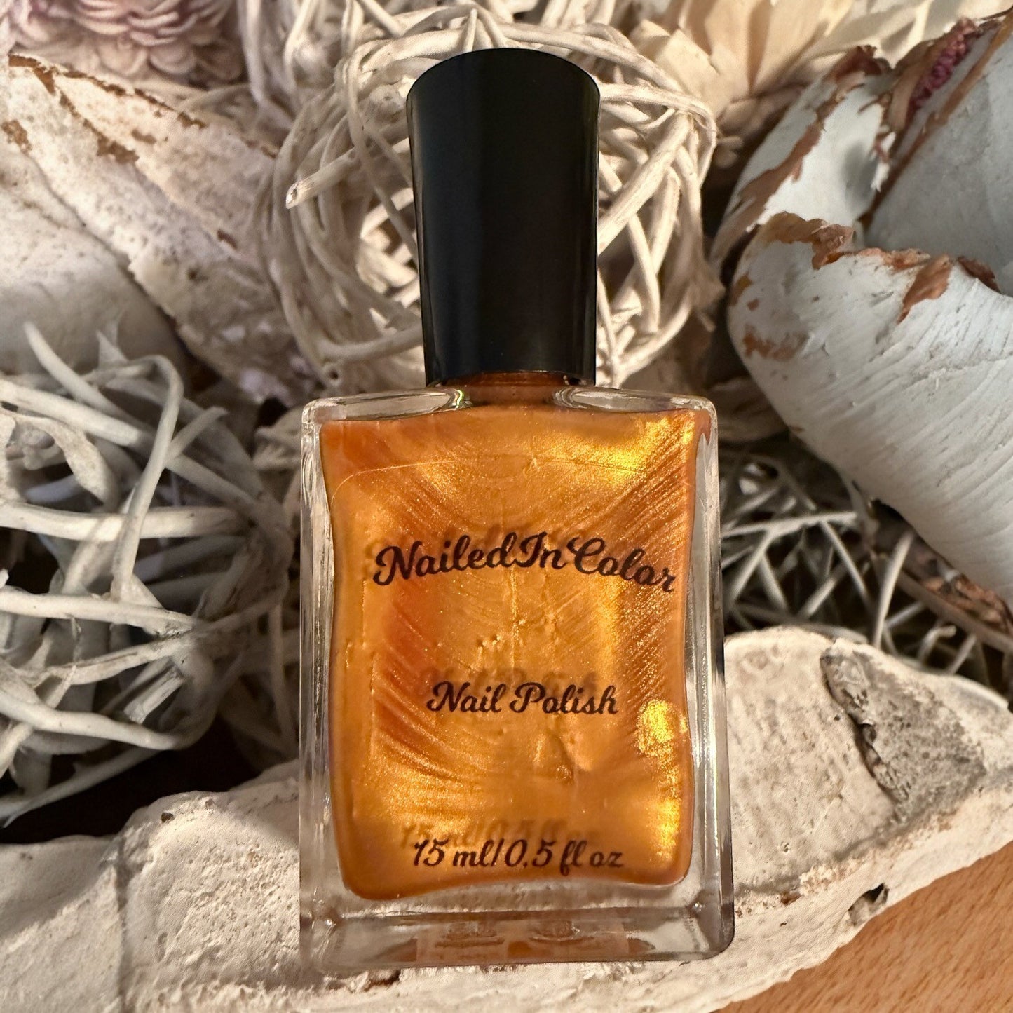 Southern Tea by NailedIInColor Shimmery Pumpkin to Gold Nail Polish Women's Nail Color Teens Summer Fall Shade