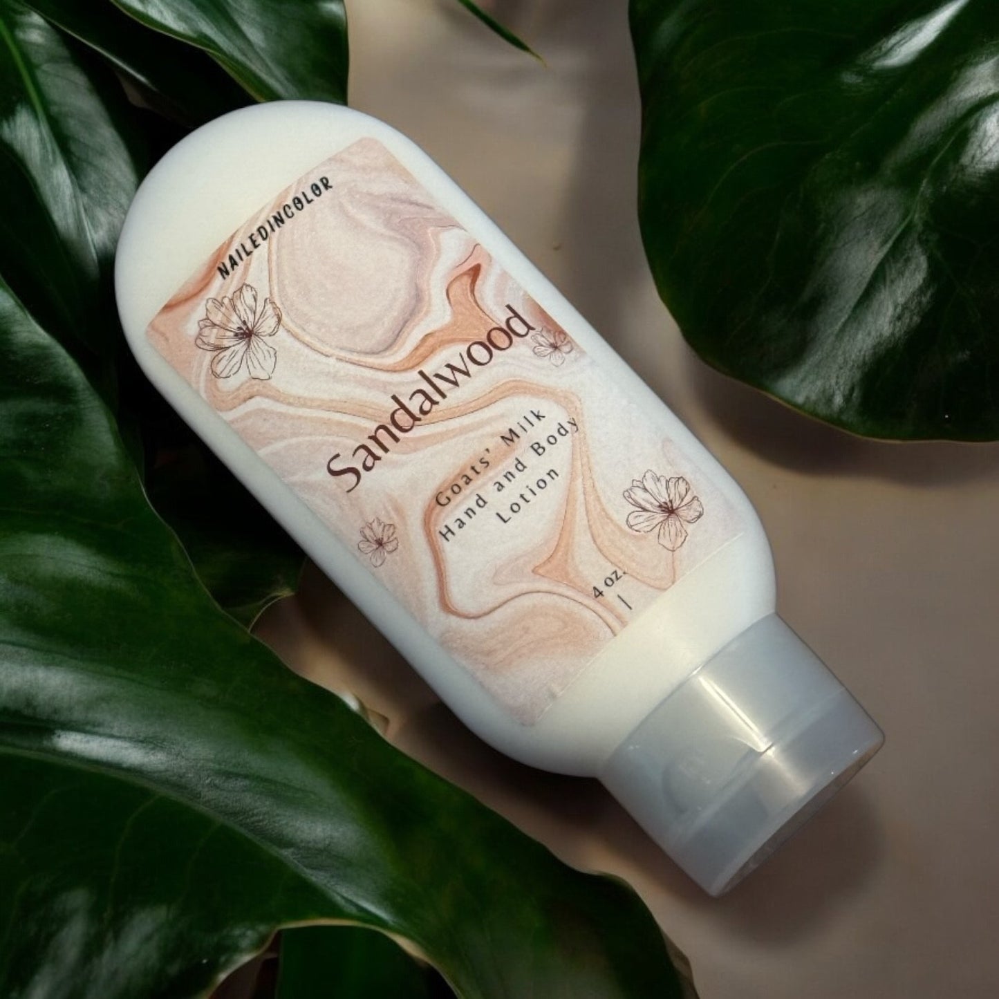 Sandalwood Goats' Milk Hand & Body Lotion by NailedInColor Women's Scented Skin Care Health Moisturizer
