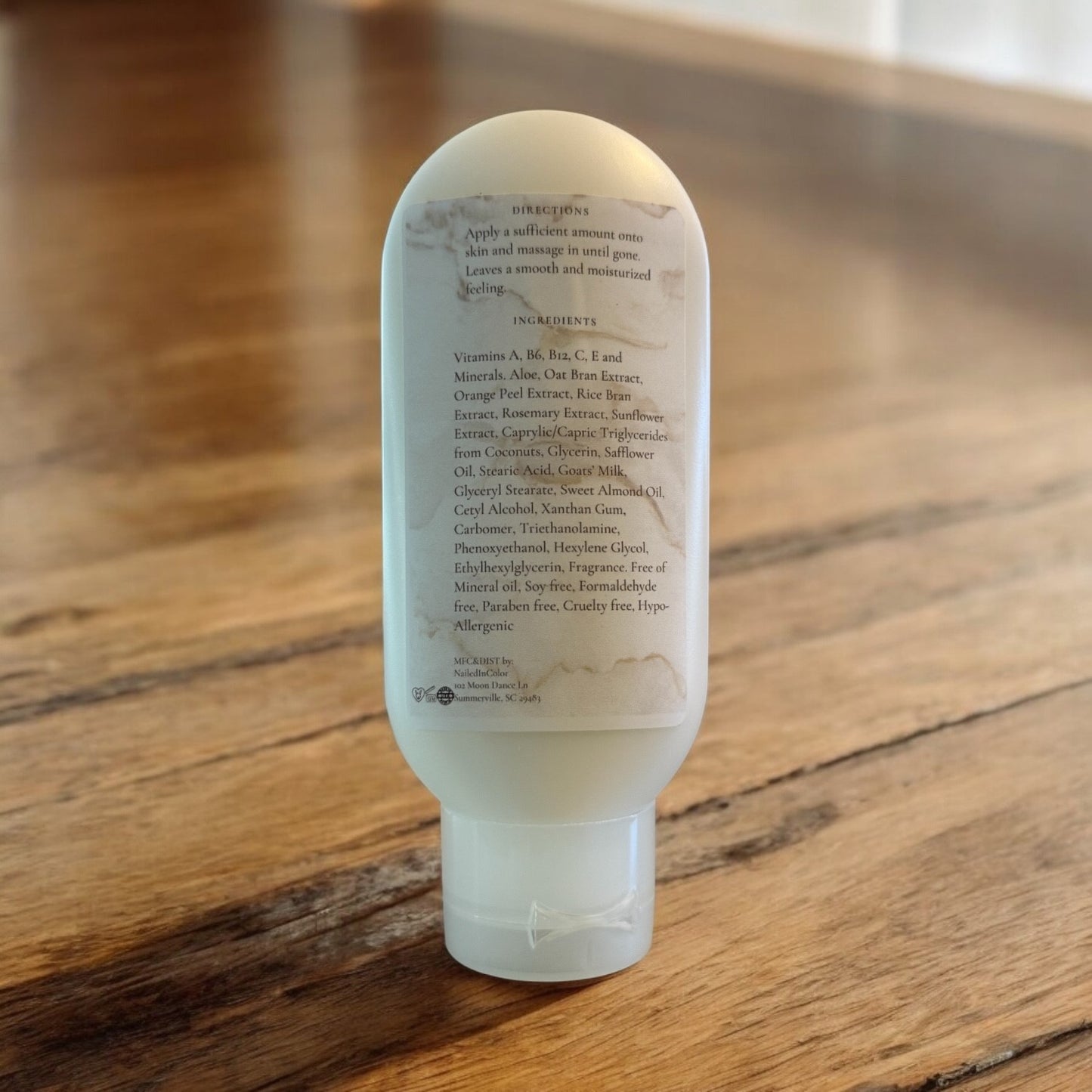 Vanilla Bean Goats' Milk Scented Hand & Body Lotion by NailedInColor Skin Healthy Moisturized Women's Cosmetic