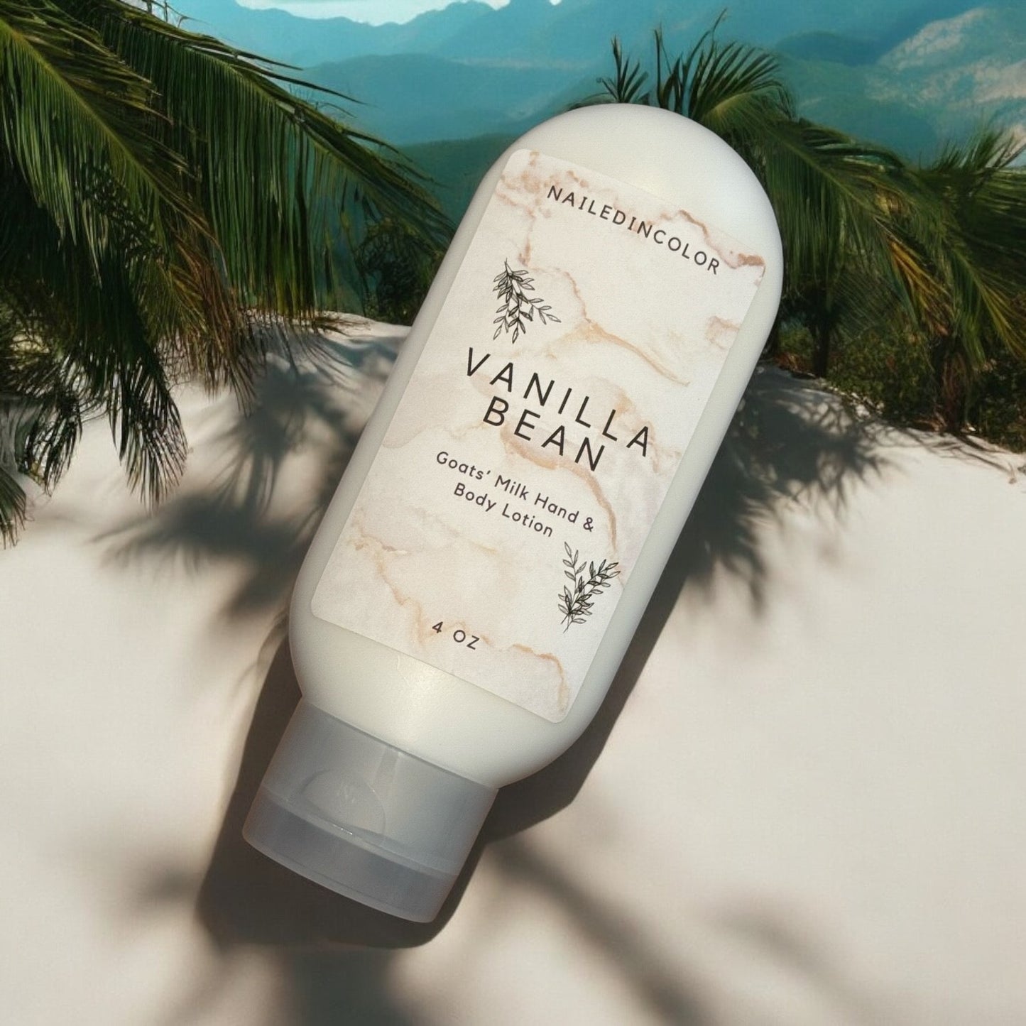 Vanilla Bean Goats' Milk Scented Hand & Body Lotion by NailedInColor Skin Healthy Moisturized Women's Cosmetic