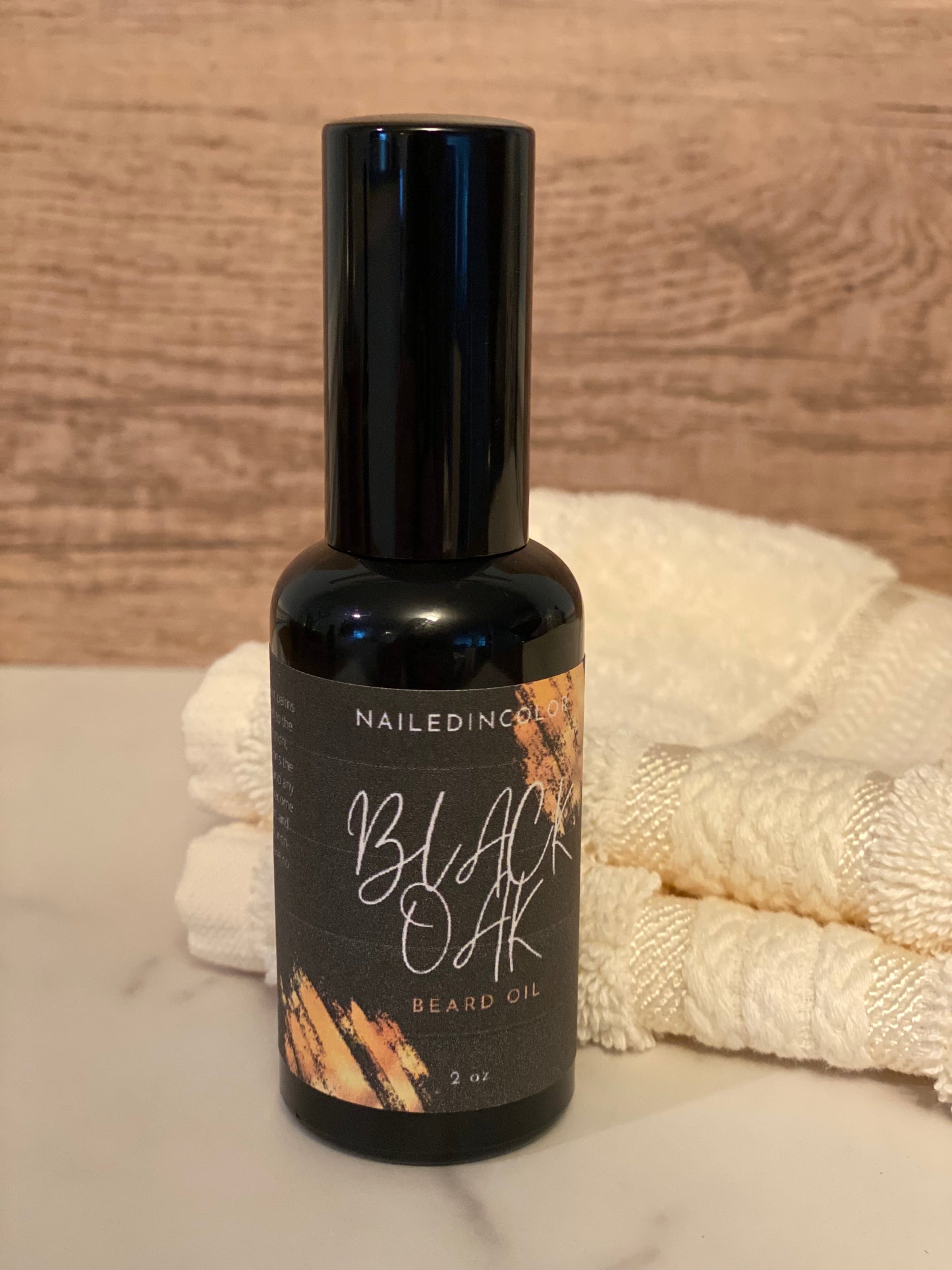 Black Oak Beard Oil for Men by NailedInColor Skin Protection Beard Management Smoothing Moisturizing Grooming