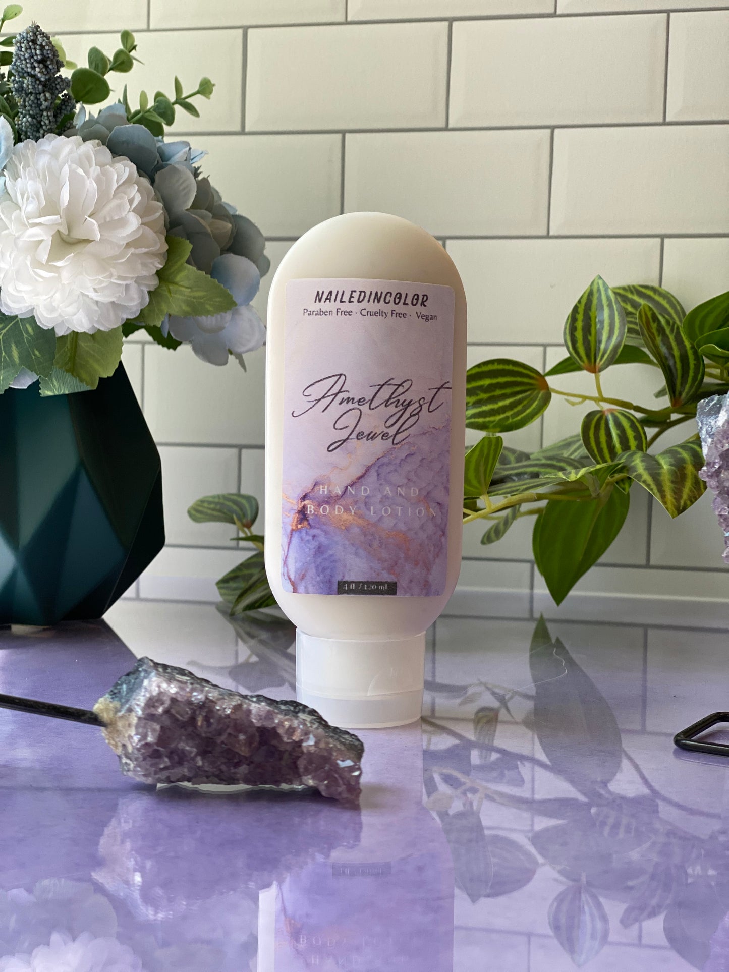 Amethyst Jewel Goats' Milk Hand & Body Lotion by NailedInColor Women's Moisturizer Scented Skin Health