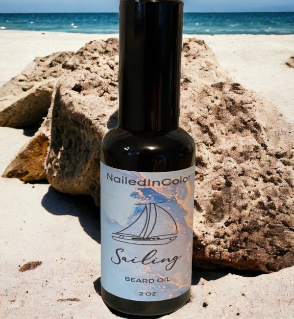 Sailing Beard Oil for Men by NailedInColor Scented Beard Care Smoothing Moisturized Grooming Toiletry Skin Protection