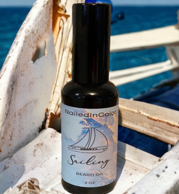 Sailing Beard Oil for Men by NailedInColor Scented Beard Care Smoothing Moisturized Grooming Toiletry Skin Protection
