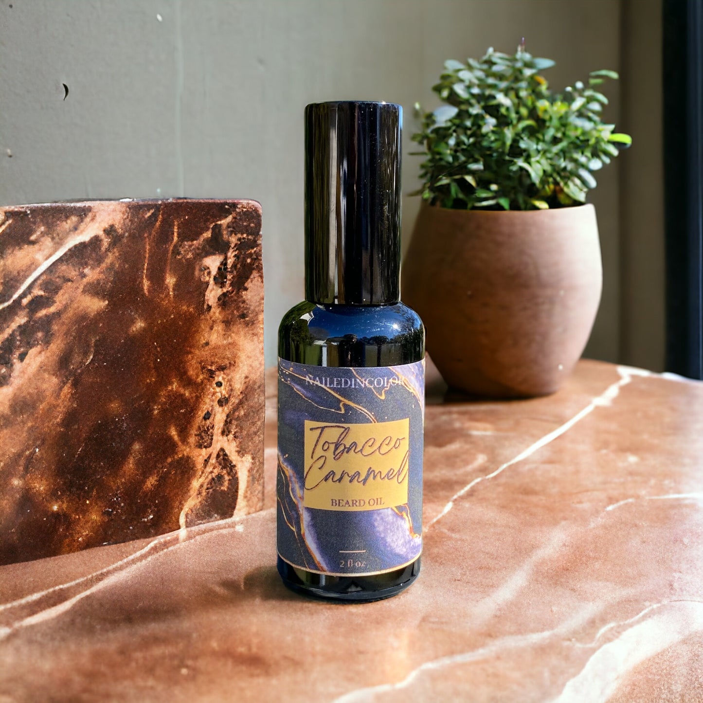 Tobacco Caramel Scented Beard Oil for Men by NailedInColor Beard Management Smoothing Skin Protection