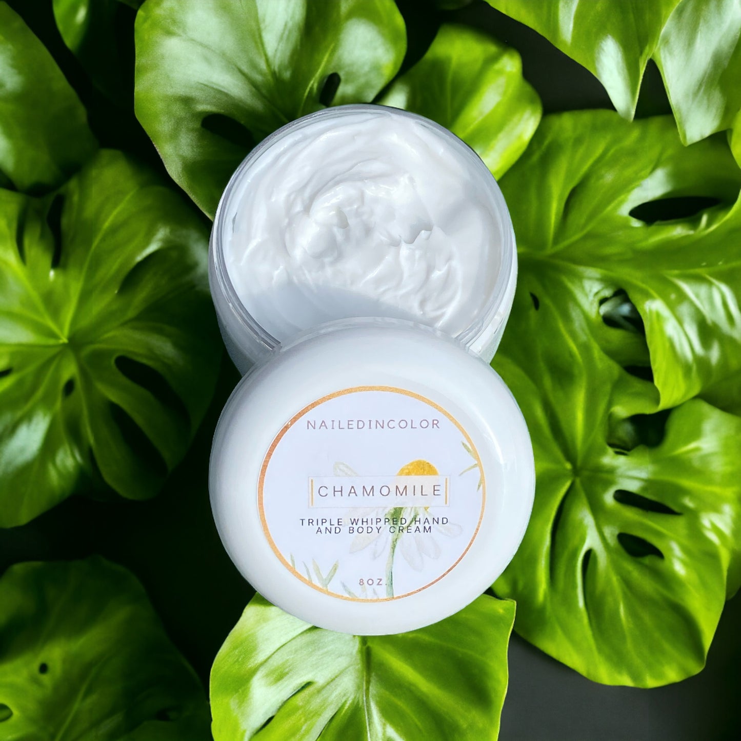 Triple Whipped Hand & Body Cream in Chamomile by NailedInColor Thick Moisturizer Scented Cream for Women