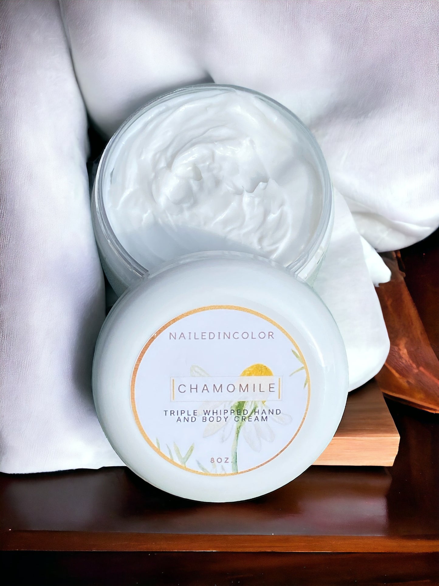 Triple Whipped Hand & Body Cream in Chamomile by NailedInColor Thick Moisturizer Scented Cream for Women